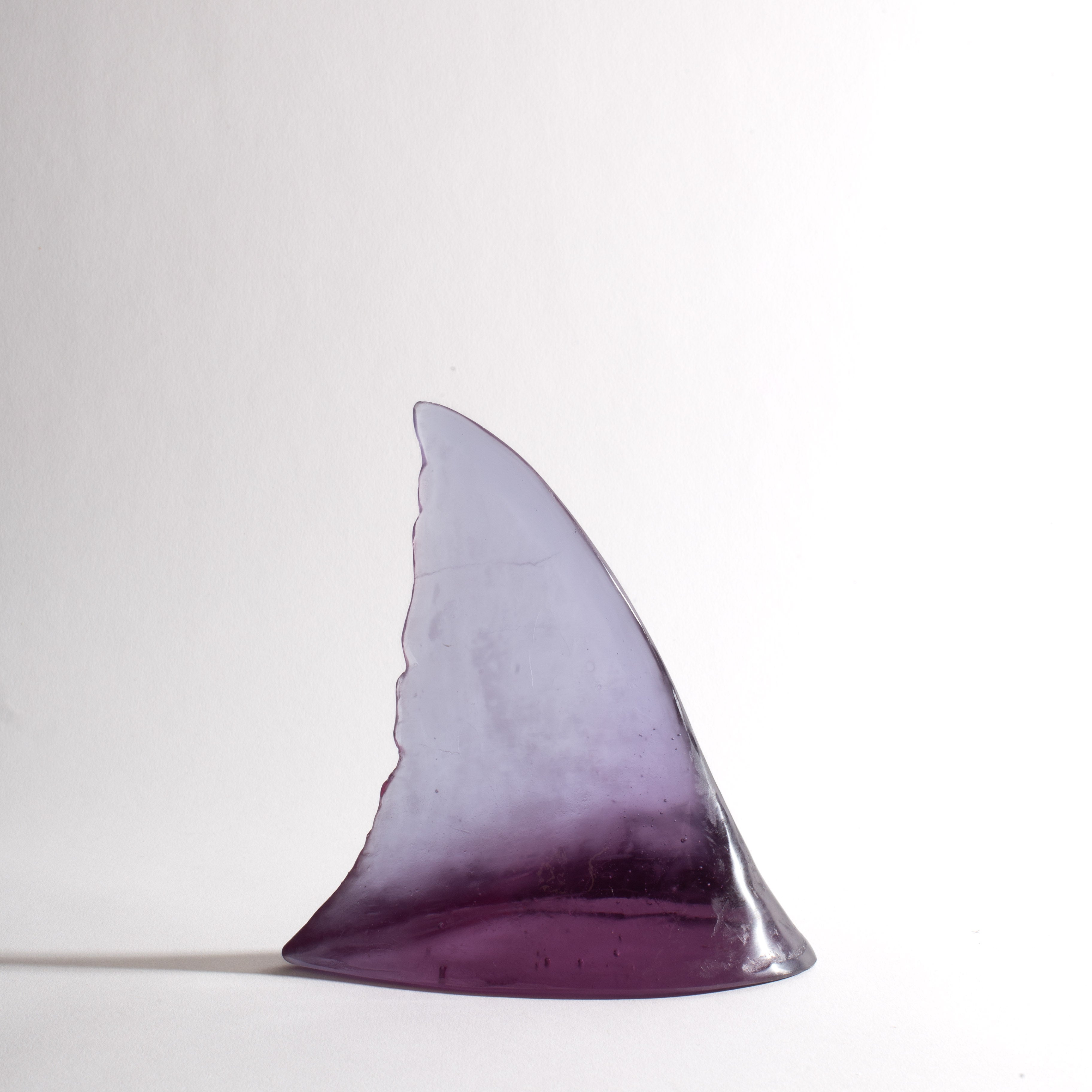 Handmade Purple Glass Shark Fin Sculpture - Unique Art Decor by Luke Jacomb Studio | Perfect for Home, Office & Marine-Themed Decorations