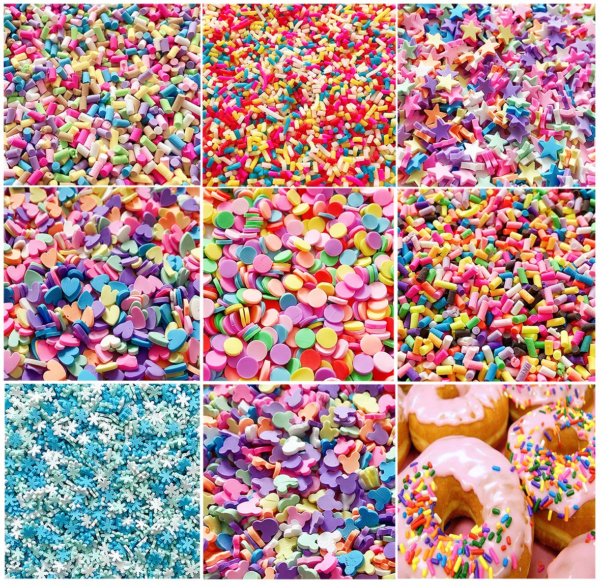 EHOPE Fake Sprinkles Polymer Clay Sprinkles - 120G Mixed Colors for Resin Nail Art, DIY Crafts, Cake Decorations & Phone Case Designs - Non-Edible Decorative Sprinkles for Creative Projects