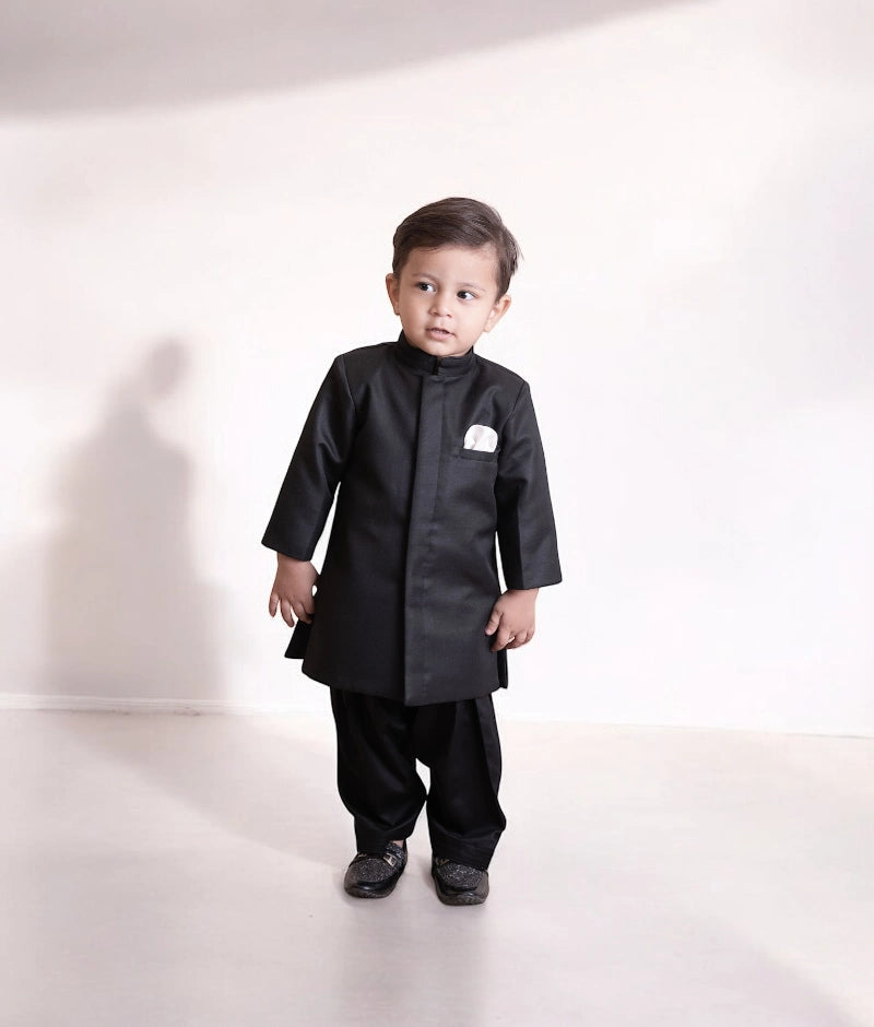 Pre Order: Elegant Black Bandgala Suit with Salwar - Perfect for Weddings, Festivals & Special Occasions