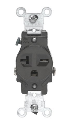 Leviton 20 Amp 250 Volt Brown Electrical Outlet 6-20R Single Pack - Perfect for Home Workshops, Garages & Appliance Installations