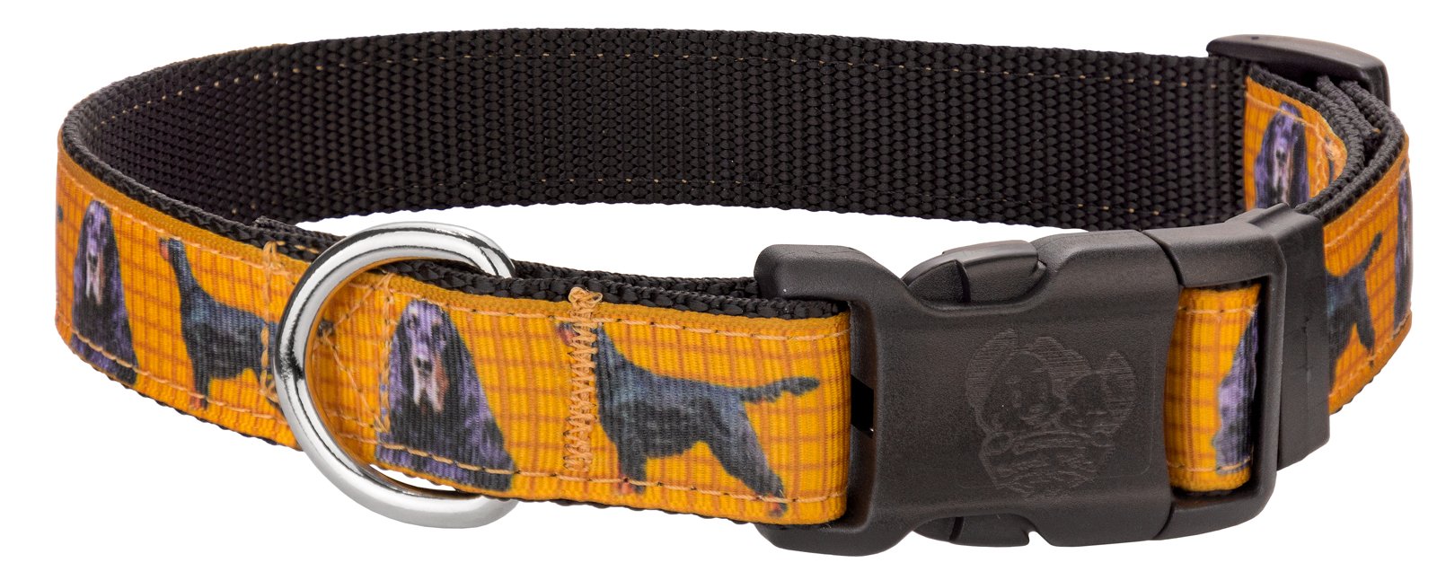 Country Brook Design - Premium Gordon Setter Dog Collar with Ribbon Trim - Durable & Stylish for Walks, Training & Special Occasions