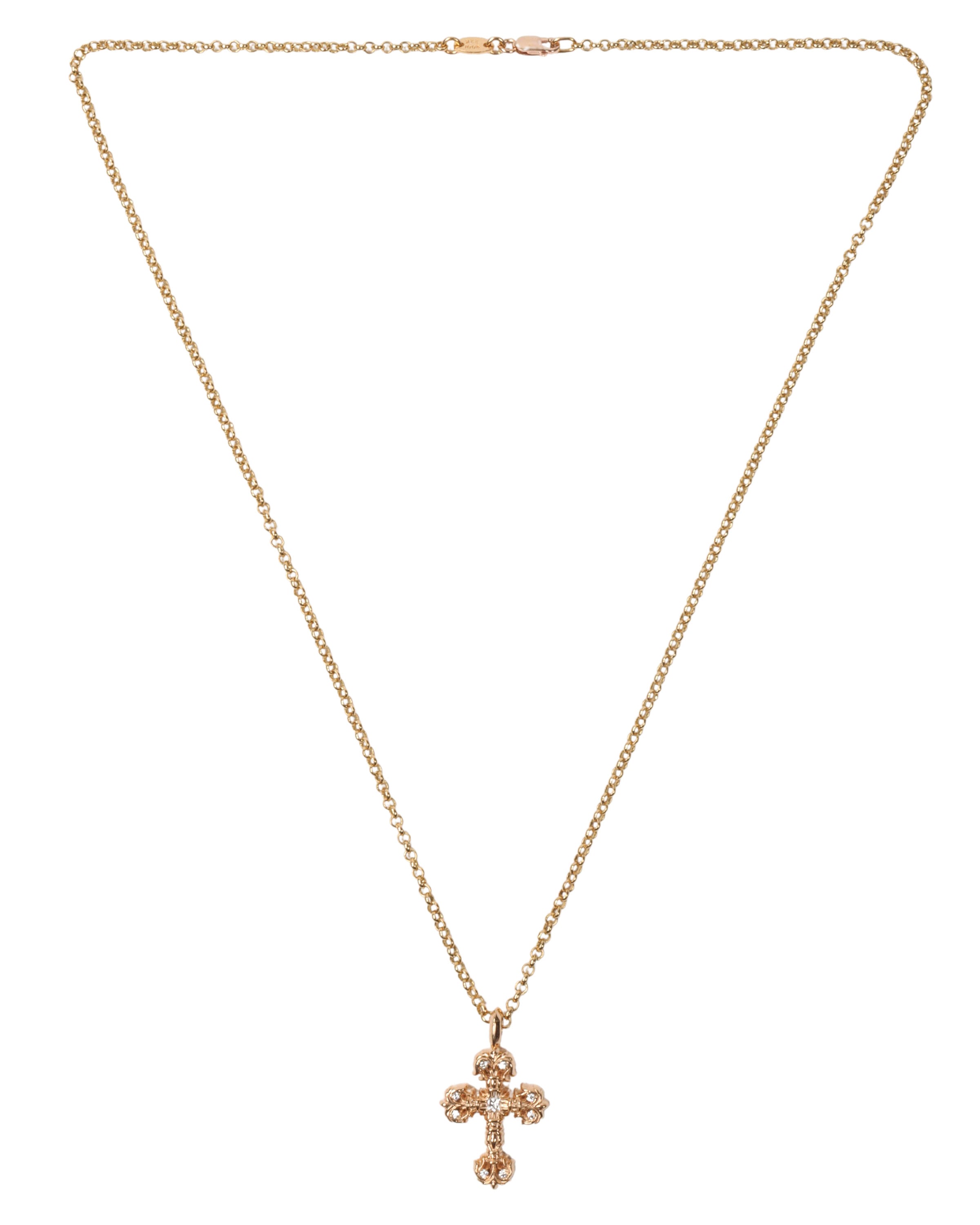 22k Gold Fancy Diamond Cross Pendant Necklace for Women - Elegant Religious Jewelry Gift for Christmas, Baptism & Special Occasions