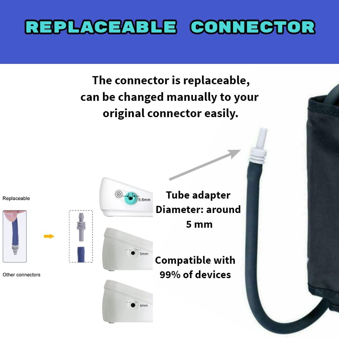 Universal Replacement Blood Pressure Cuff (15-26cm) for Upper Arm Digital BP Monitor - Small Size with 5mm Replaceable Connector | Ideal for Home Health Monitoring & Doctor's Office Use