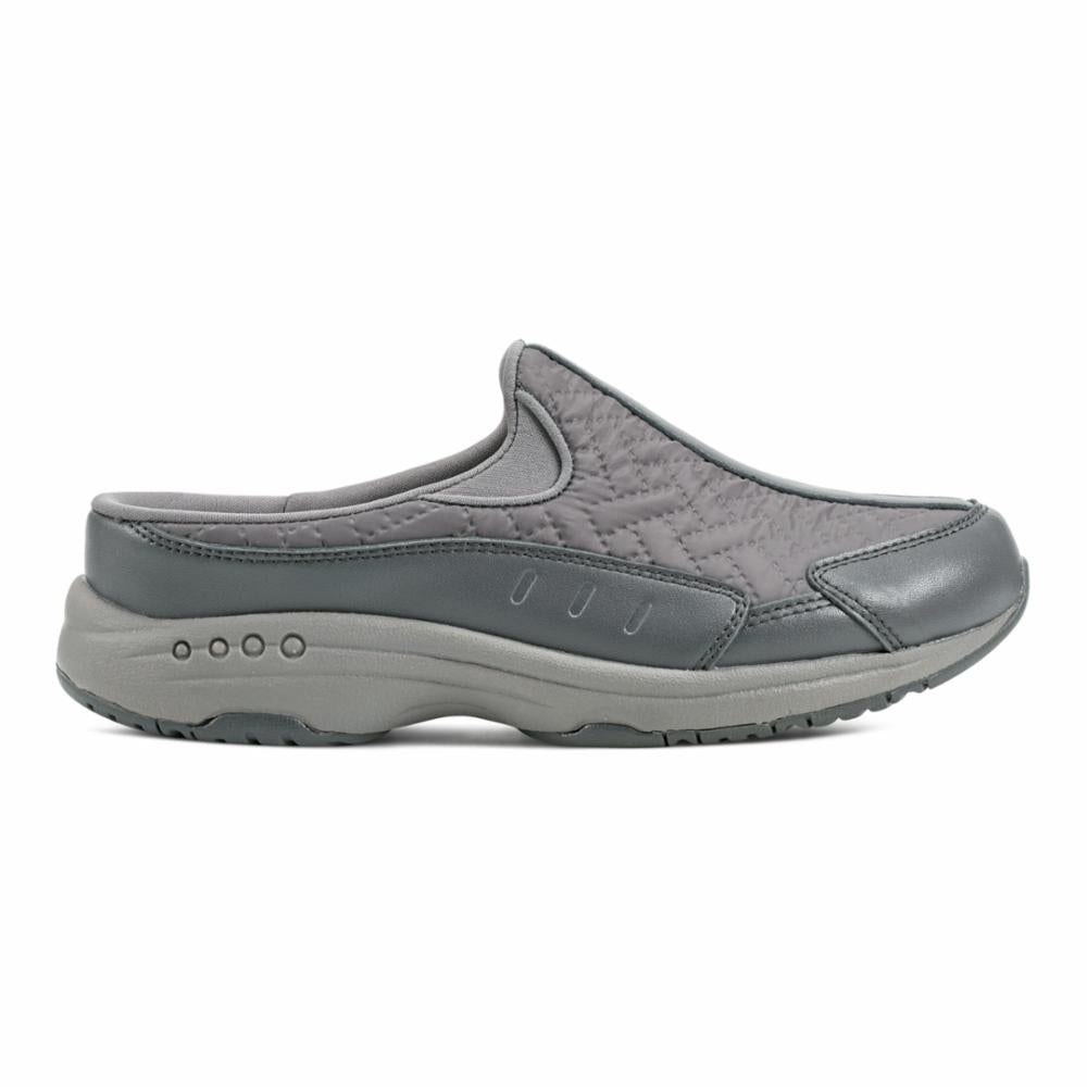 Easy Spirit Women's Comfortable Slip-On Sneakers Ttime683 - Light Grey Walking Shoes for Women - Perfect for Work, Travel & Everyday Wear