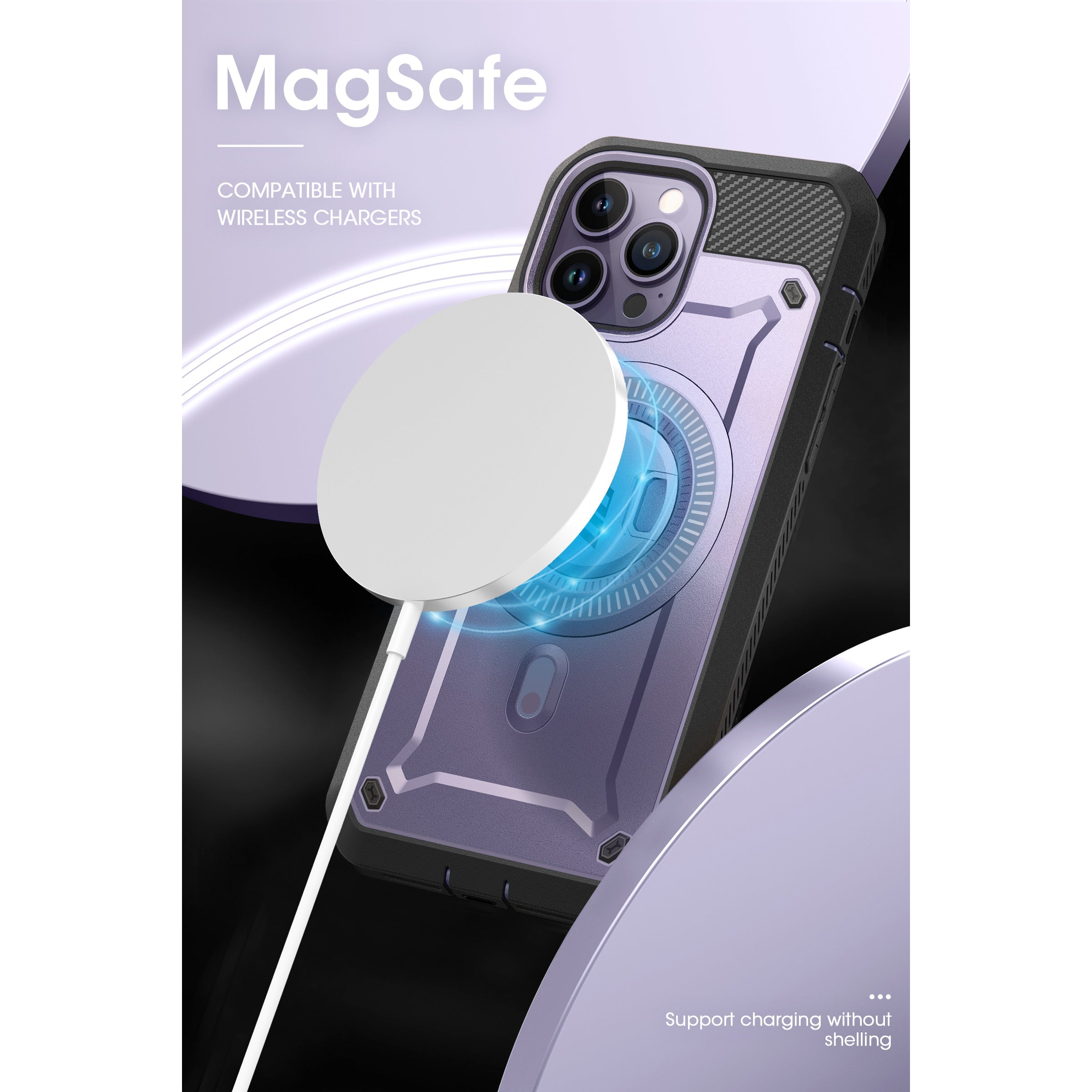 iPhone 14 Pro Max 6.7 Inch Unicorn Beetle PRO MAG Rugged MagSafe Case - Heavy Duty Protection with Magnetic Compatibility - Perfect for Outdoor Adventures, Construction Work & Extreme Sports (Deep Purple)