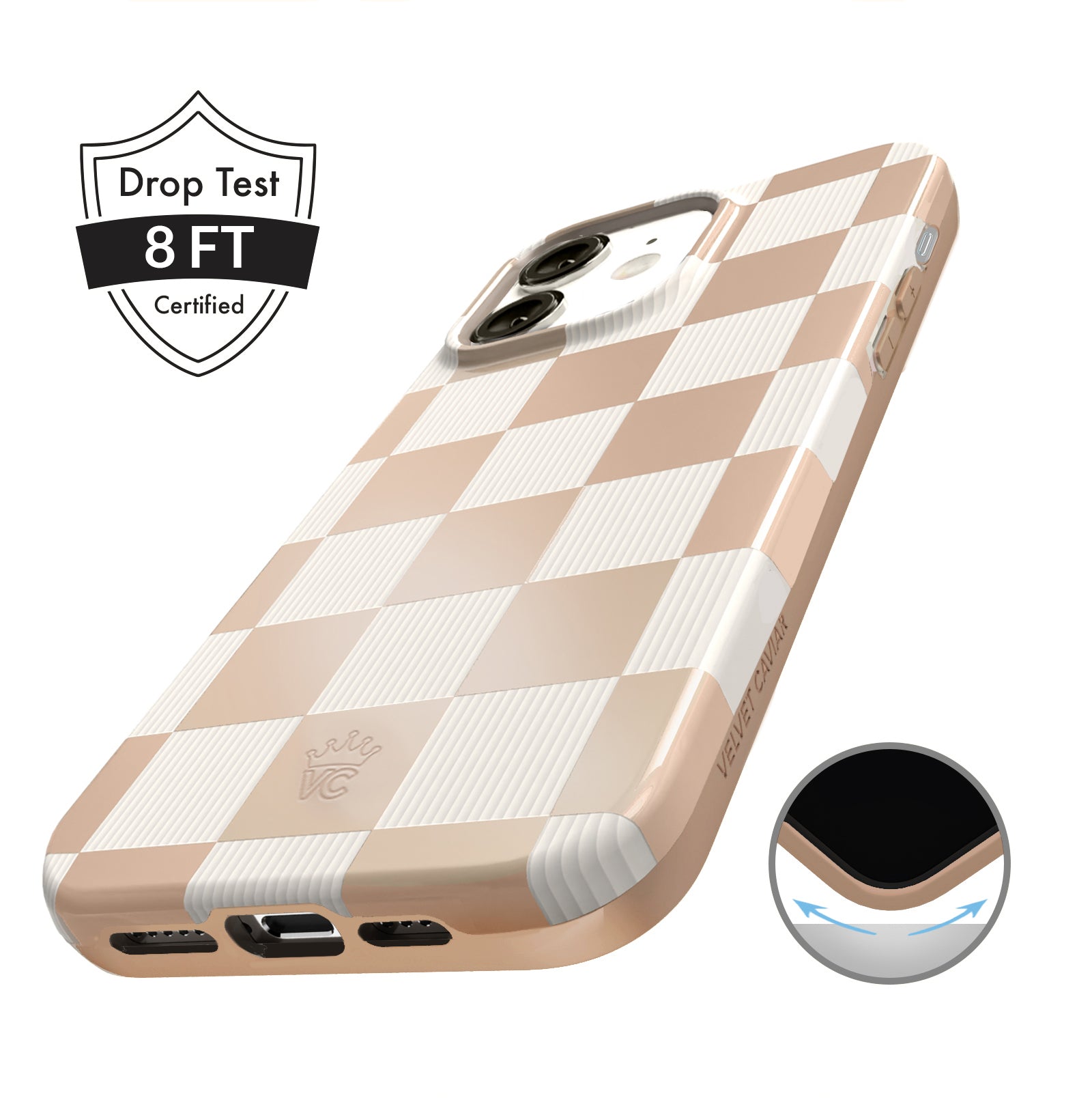 Nude Vibe Checker iPhone Case - Slim Protective Cover for iPhone 13/14/15 Pro Max - Trendy Aesthetic Phone Case for Daily Use & Social Media