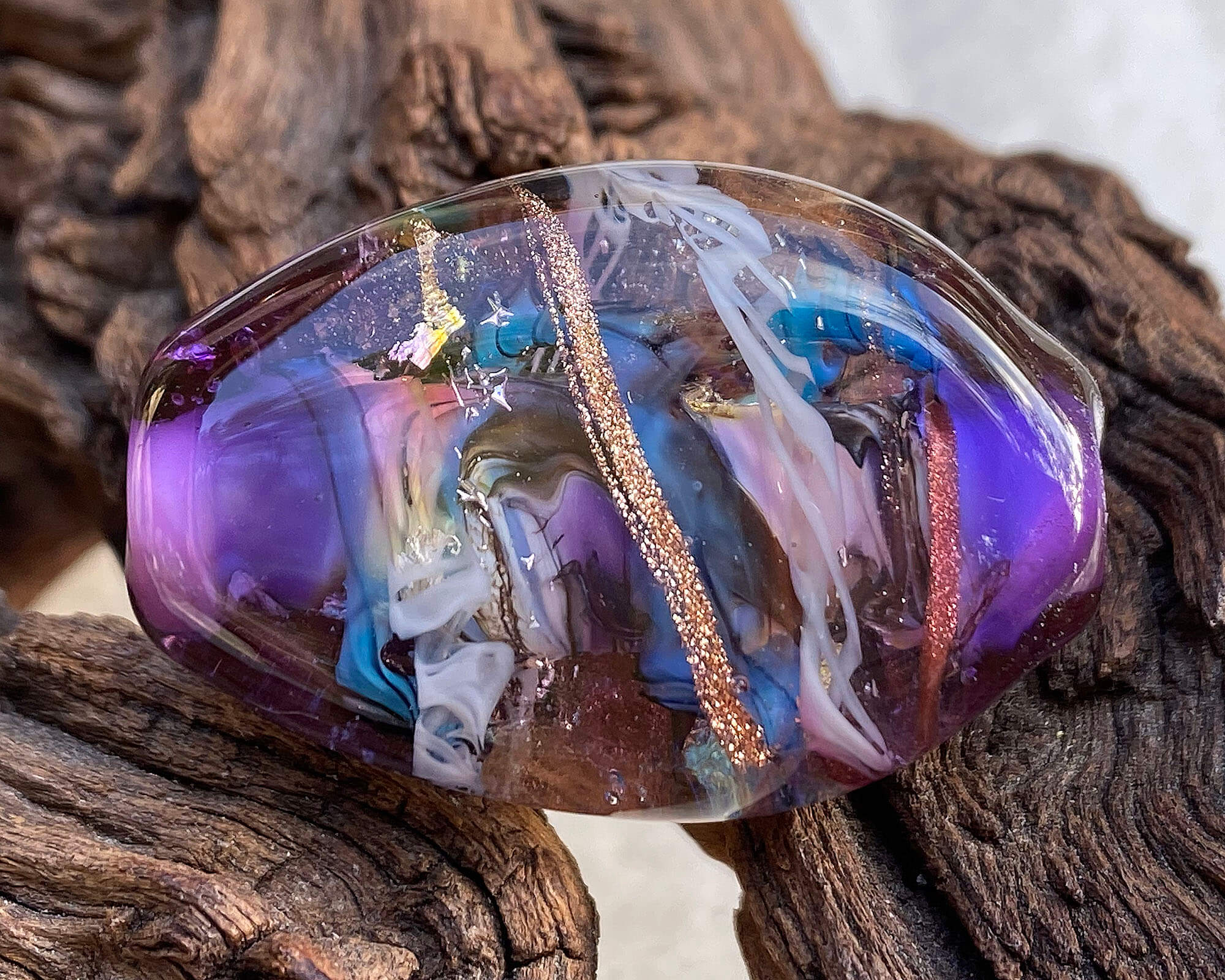 Handmade Violet Serendipity Lampwork Glass Focal Bead SRA - Perfect for Jewelry Making, DIY Crafts & Beading Projects