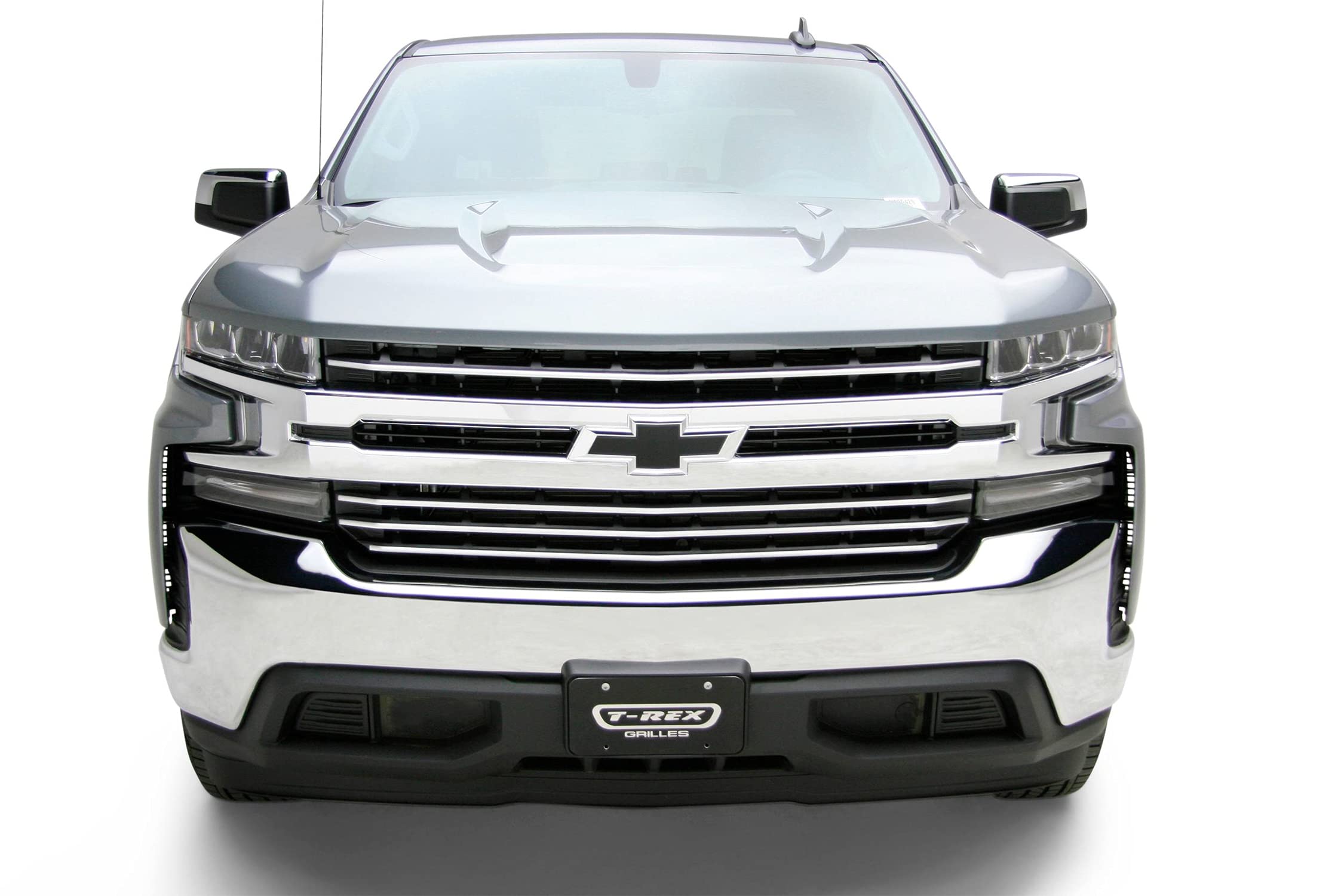2019-2022 Chevy Silverado 1500 Trail Boss RST LT Billet Grille - Brushed Horizontal Round 4-Piece Overlay (PN#6211233) | Fits Non-Camera Models | Upgrade Your Truck's Front End Style