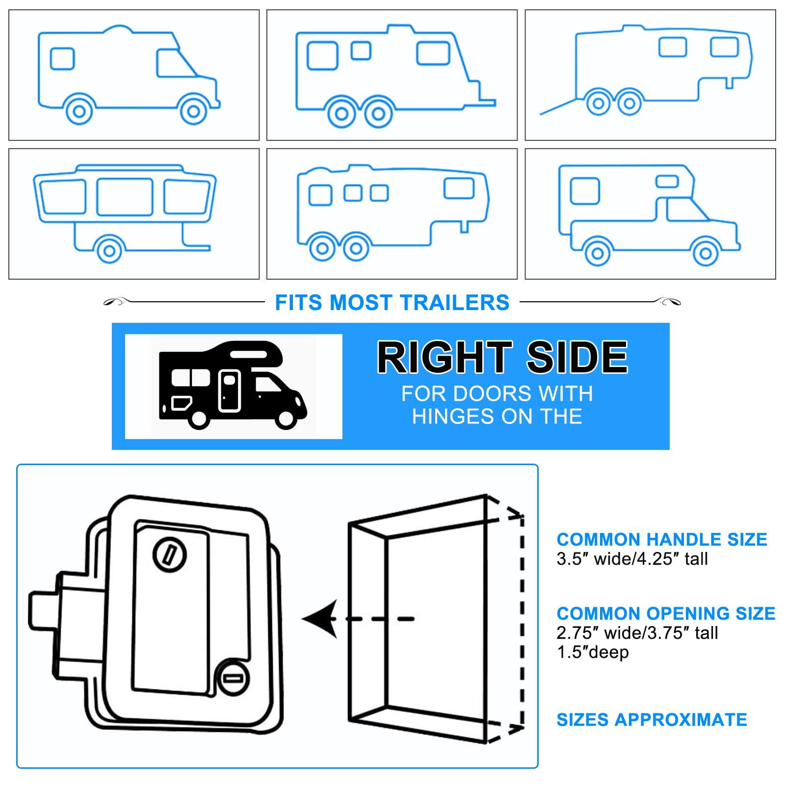 Rv Keyless Entry Door Lock with 0-9 Password - Integrated LED Keypad Handle & 2 Fobs for Camper Deadbolt (GEN 2) | Secure Access for Motorhomes, Trailers & Travel Trailers