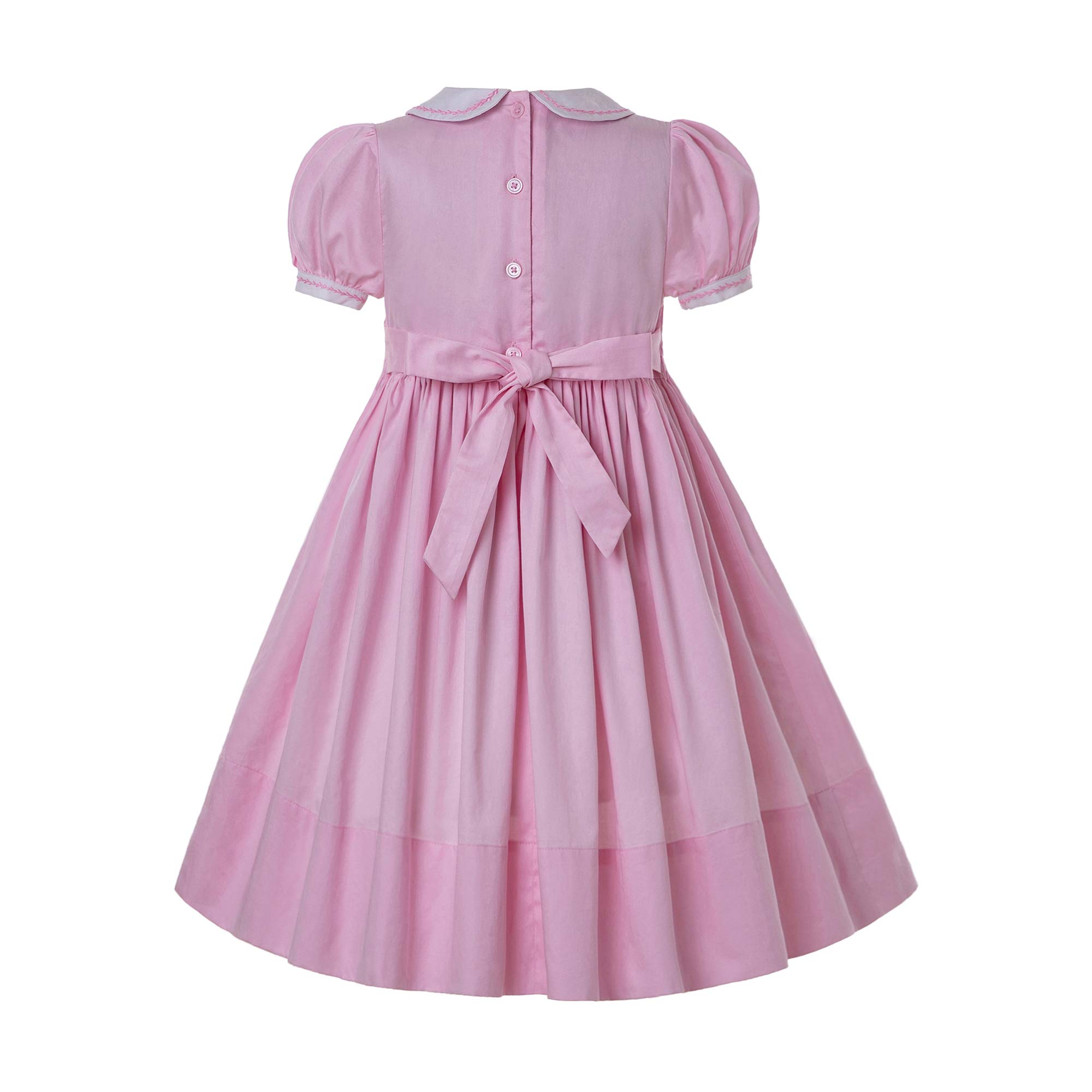 Pettigirl Girls Smocked Hand Embroidered Cotton Summer Dresses - Floral Boho Sundress for Toddler & Kids Outdoor Play, Birthday Party, Photo Shoot