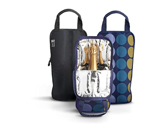 BUILT NY IceTec Freezable Wine and Champagne Chiller Bag - 1 Bottle Capacity - Plum Dot Design - Perfect for Picnics, Beach Trips & Outdoor Parties