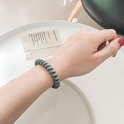 10 Pack Spiral Hair Ties - Coil Hair Ties & Phone Cord Hair Rings for Women & Girls (Ponytail Holders, No Damage Hair Accessories) - Perfect for Workouts, Yoga, School & Everyday Use