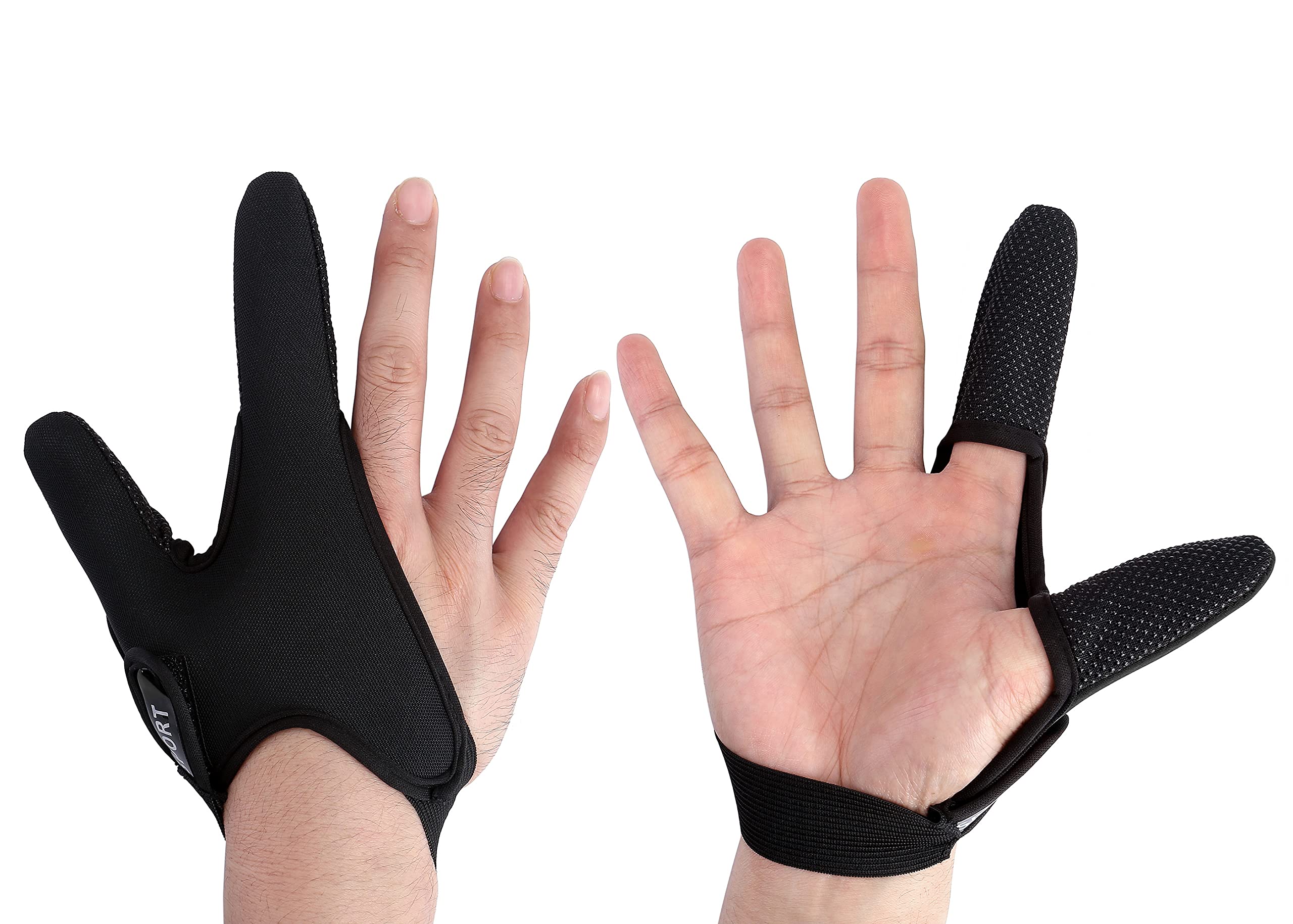 3pcs Anti-Slip Fishing Gloves - Professional Thumb & Index Finger Protector for Casting - Waterproof & Durable Grip for Saltwater & Freshwater Fishing - Ideal for Fly Fishing, Bass Fishing & Outdoor Sports