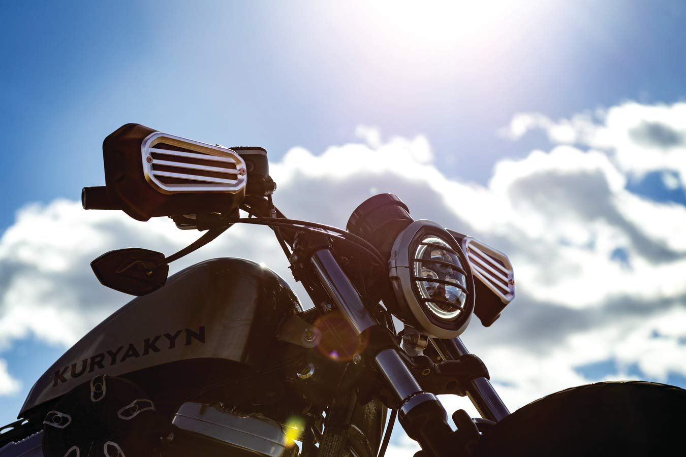 Kuryakyn 6708 Dillinger Handguard Wind Deflectors for Harley-Davidson Sportster (2004-2019) - Silver Pair | Motorcycle Wind Protection Accessories | Perfect for Long Rides & Cold Weather Riding