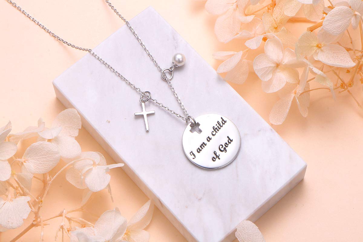 DAOCHONG 925 Sterling Silver Christian Cross Pendant Necklace for Women - Religious Jewelry Gift for Birthday, Baptism & Confirmation - Elegant Faith-Inspired Accessory for Church, Weddings & Daily Wear