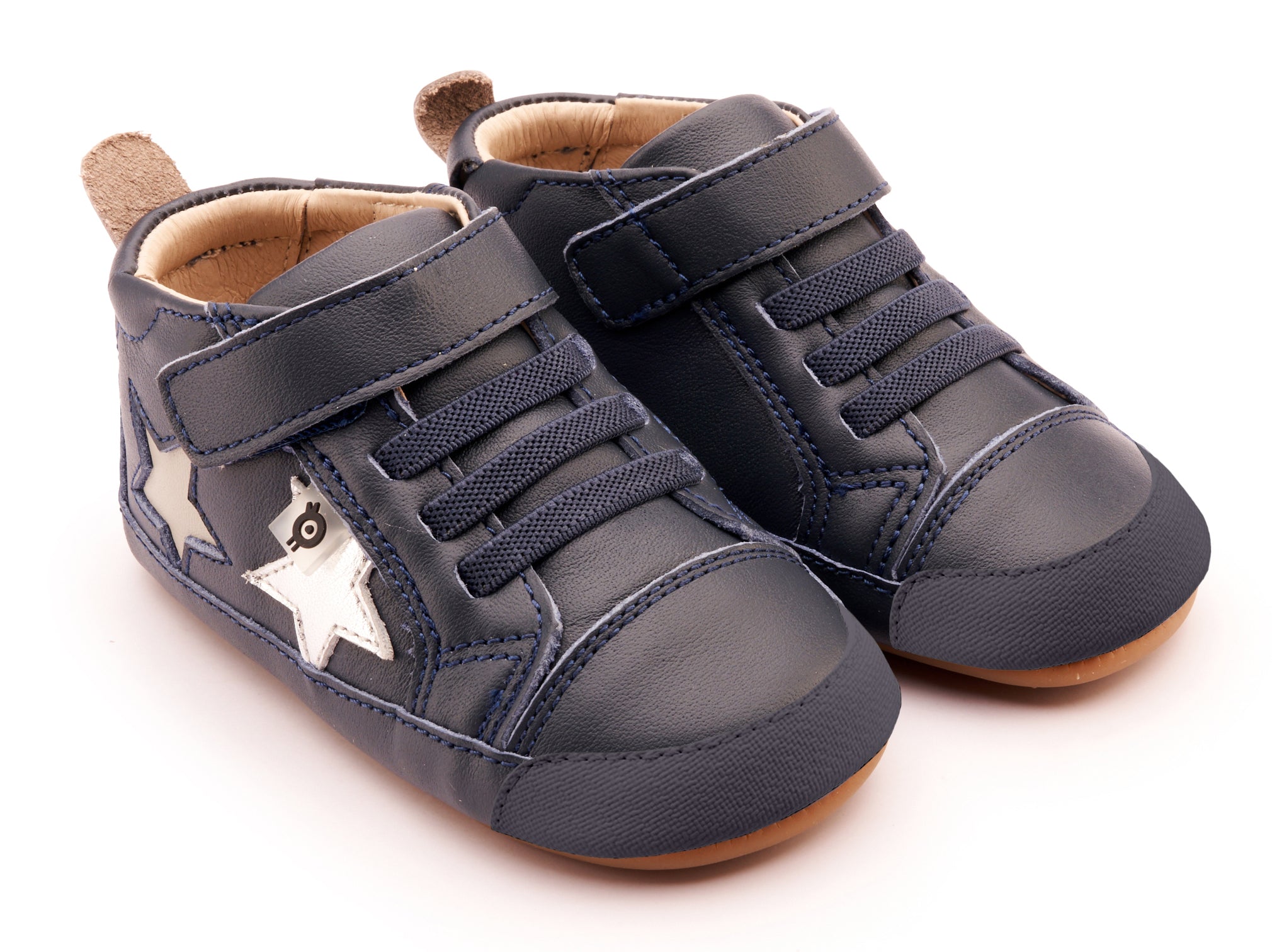 Old Soles Boys' 0075RT Starstar Casual Sneakers with Rubber Toe - Navy, Silver & Gray | Comfortable Kids Shoes for School, Play & Everyday Wear