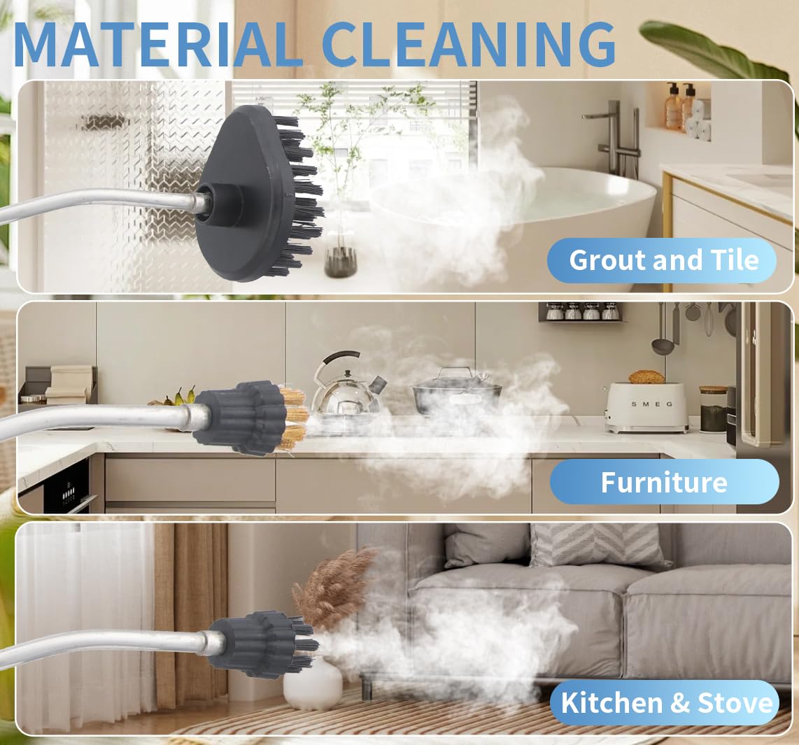 2500W High Pressure Handheld Steam Cleaner - 1500ML Portable Steamer for Home & Car Use | Deep Cleans Carpets, Upholstery, Tiles, Grout & Kitchen Surfaces | Ideal for Sanitizing, Stain Removal & Household Cleaning Tasks