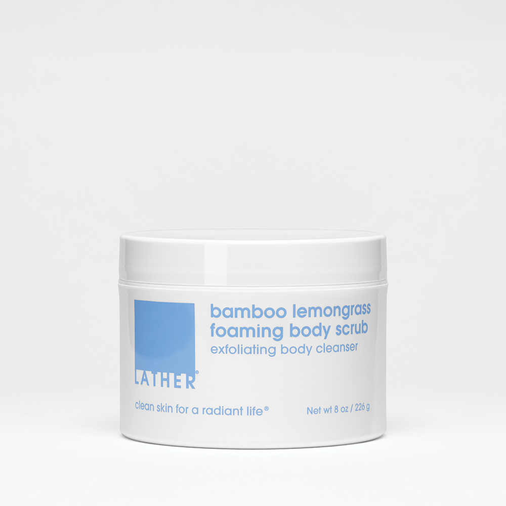 Bamboo Lemongrass Foaming Body Scrub 8oz - Exfoliating & Moisturizing Natural Body Wash for Smooth Skin | Perfect for Shower, Spa & Self-Care Routine