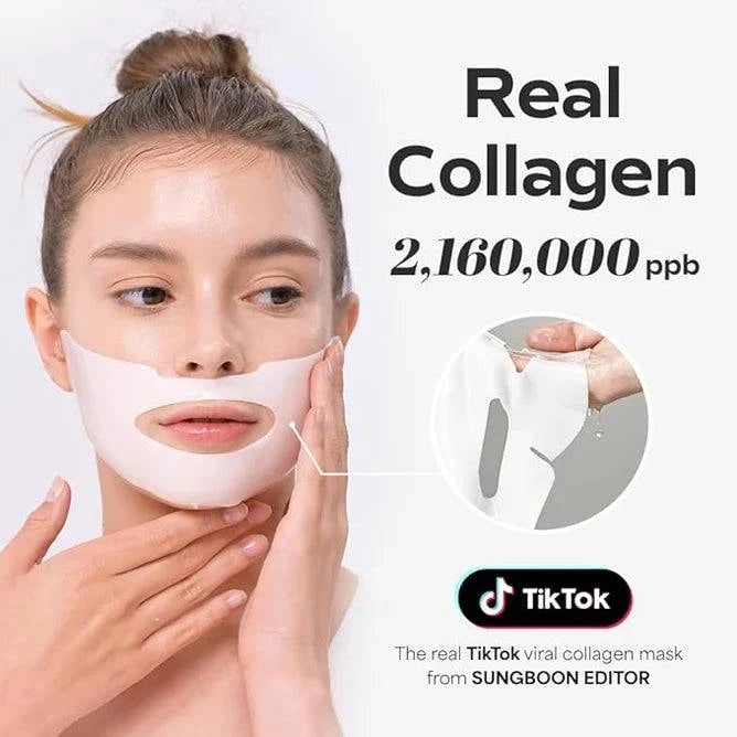 SUNGBOON EDITOR Deep Collagen Power Boosting Face Mask 37g (1 Pack) - Hydrating & Anti-Aging Treatment for Glowing Skin | Perfect for Night Routine & Spa Days