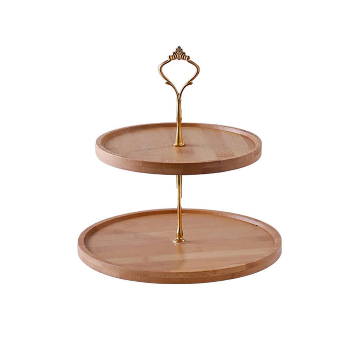 2-Tier Wooden Fruit Basket with Dried Fruit Gift Tray - Perfect for Snacks, Ramadan, Birthday & Corporate Gifts - Stylish Home & Kitchen Decor for Holidays & Parties