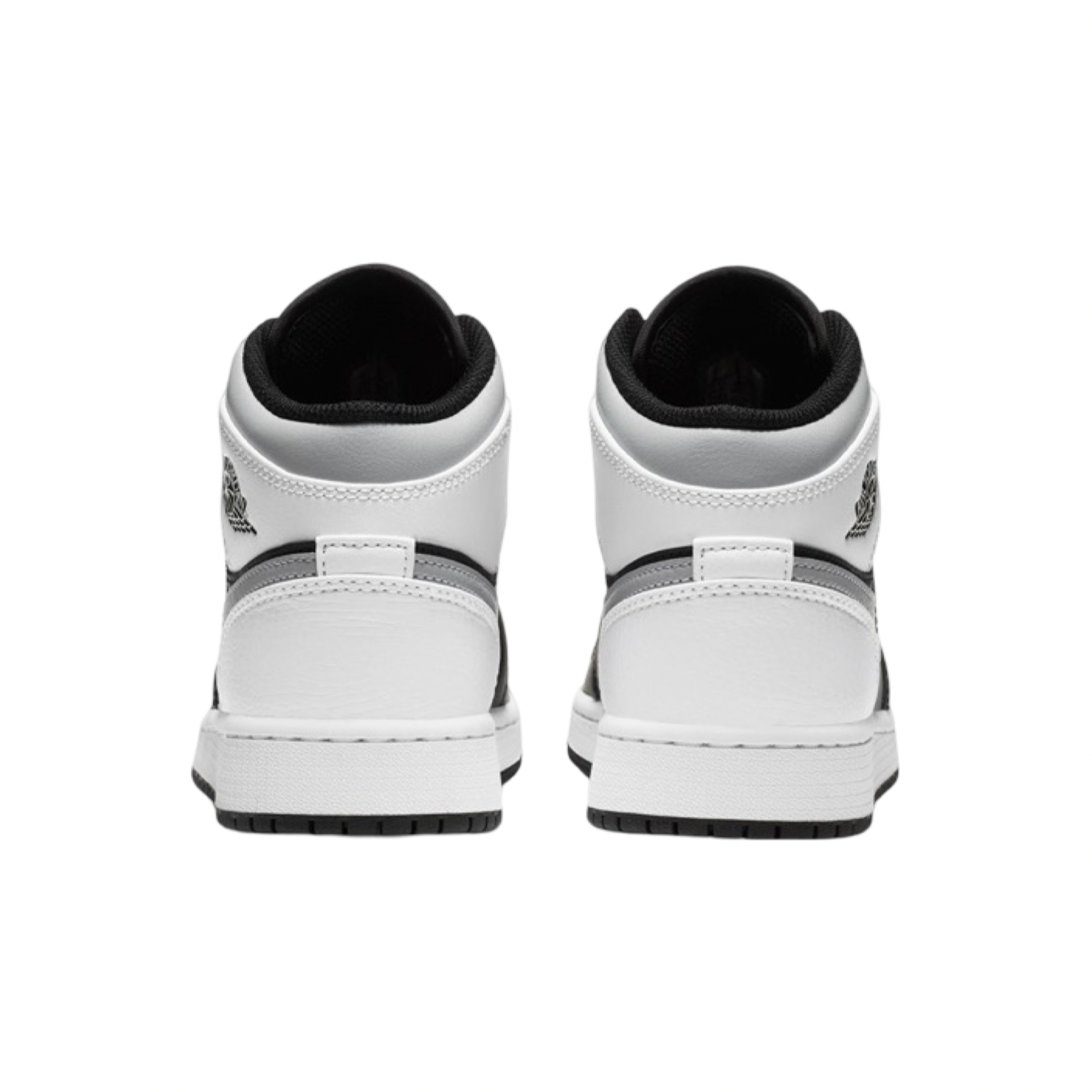Air Jordan 1 Mid GS Sneakers - White Shadow Black Grey Basketball Shoes for Women & Girls - Perfect for Casual Wear, Gym & Street Fashion