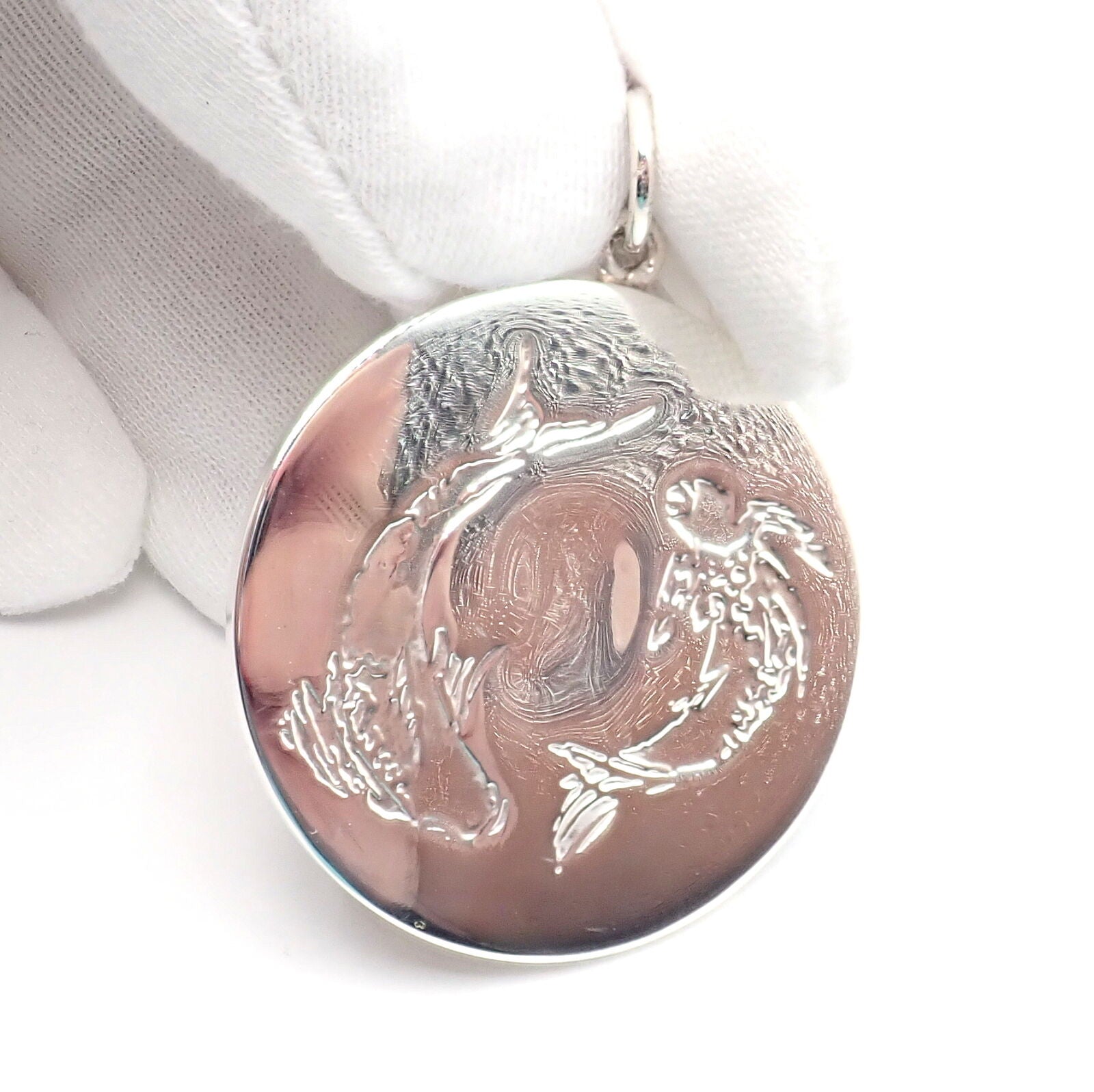 Authentic Vintage Tiffany & Co Sterling Silver Zodiac Pisces Large Pendant Necklace - Perfect for Birthdays, Gifts & Astrology Lovers
