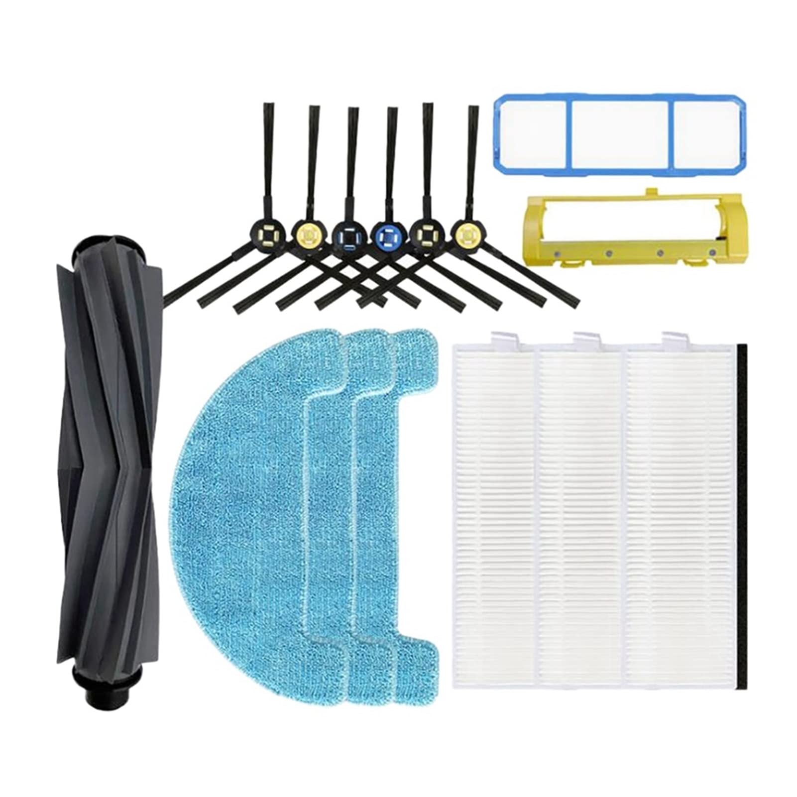 VIGANAN Replacement Parts for Silvercrest SSR1/SSRA1 & iLife A9S/A9/A7 Robot Vacuum - Main Brush, Side Brush, HEPA Filter & Mop - Compatible Vacuum Cleaner Accessories for Home Cleaning & Pet Hair Removal