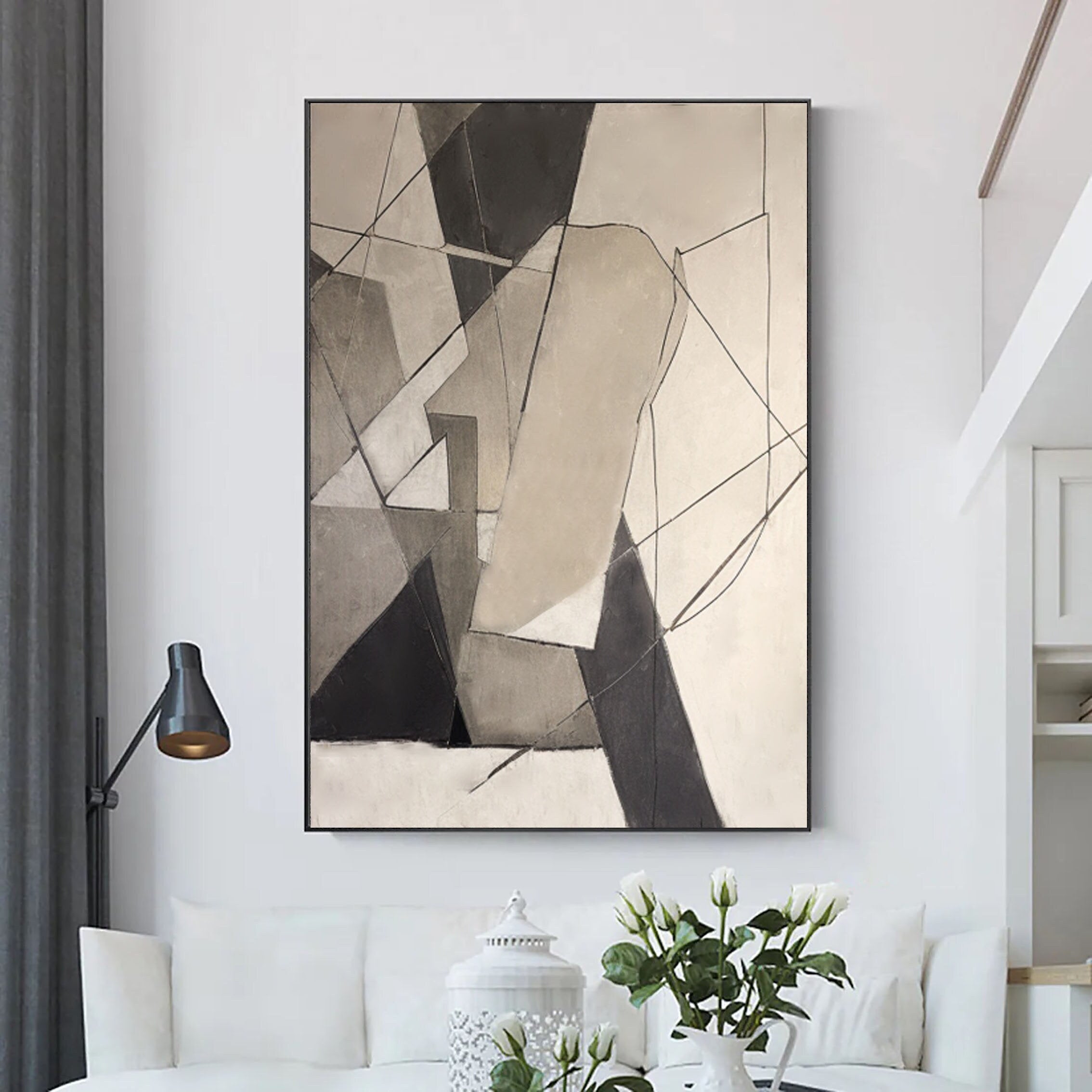 Beige & Brown Abstract Wall Art Print #BB031 - Modern Home Decor for Living Room, Bedroom & Office
