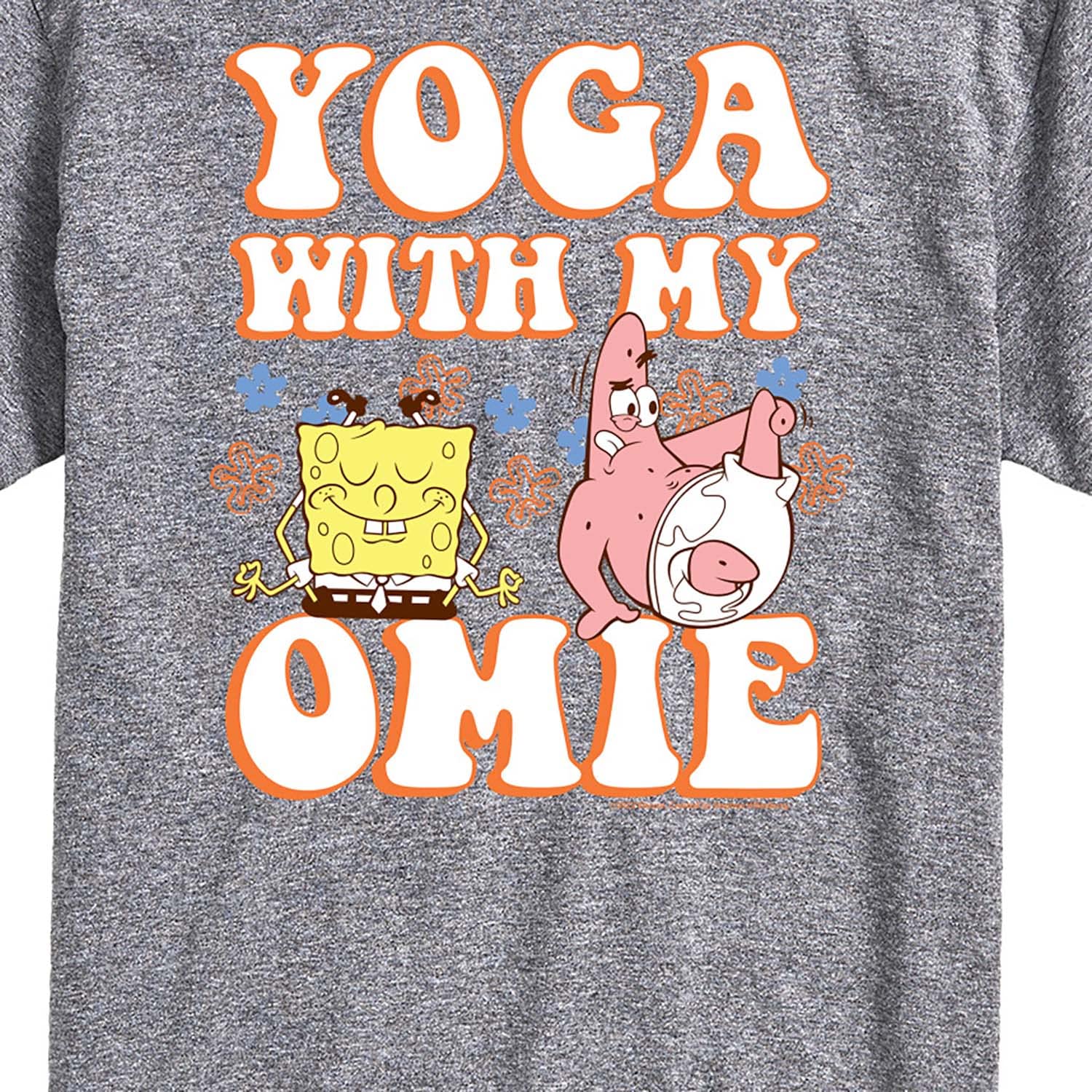 HYBRID APPAREL Spongebob Squarepants Yoga with My Omie Men's Graphic T-Shirt - Funny Cartoon Tee for Casual Wear, Gym & Lounge