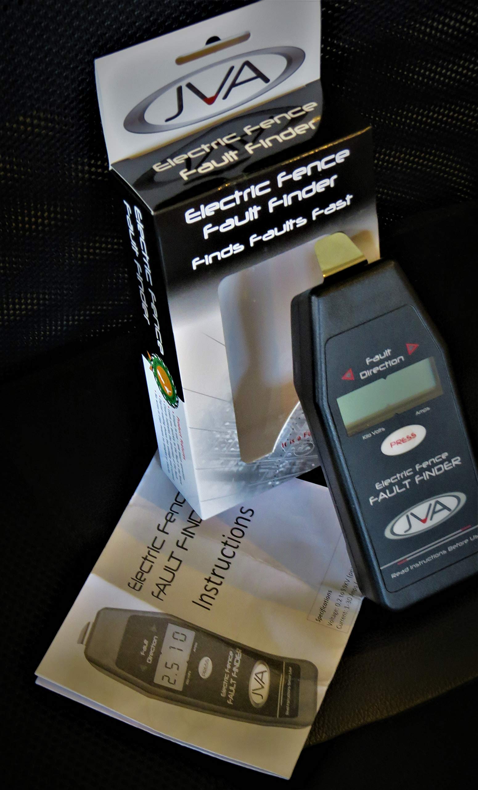 JVA Fault Finder & Fence Tester - Wireless Design Prevents Tangles & Shocks | Built-in Digital Voltage & Current Meter with LCD Display | Perfect for Electric Fence Maintenance & Farm Safety
