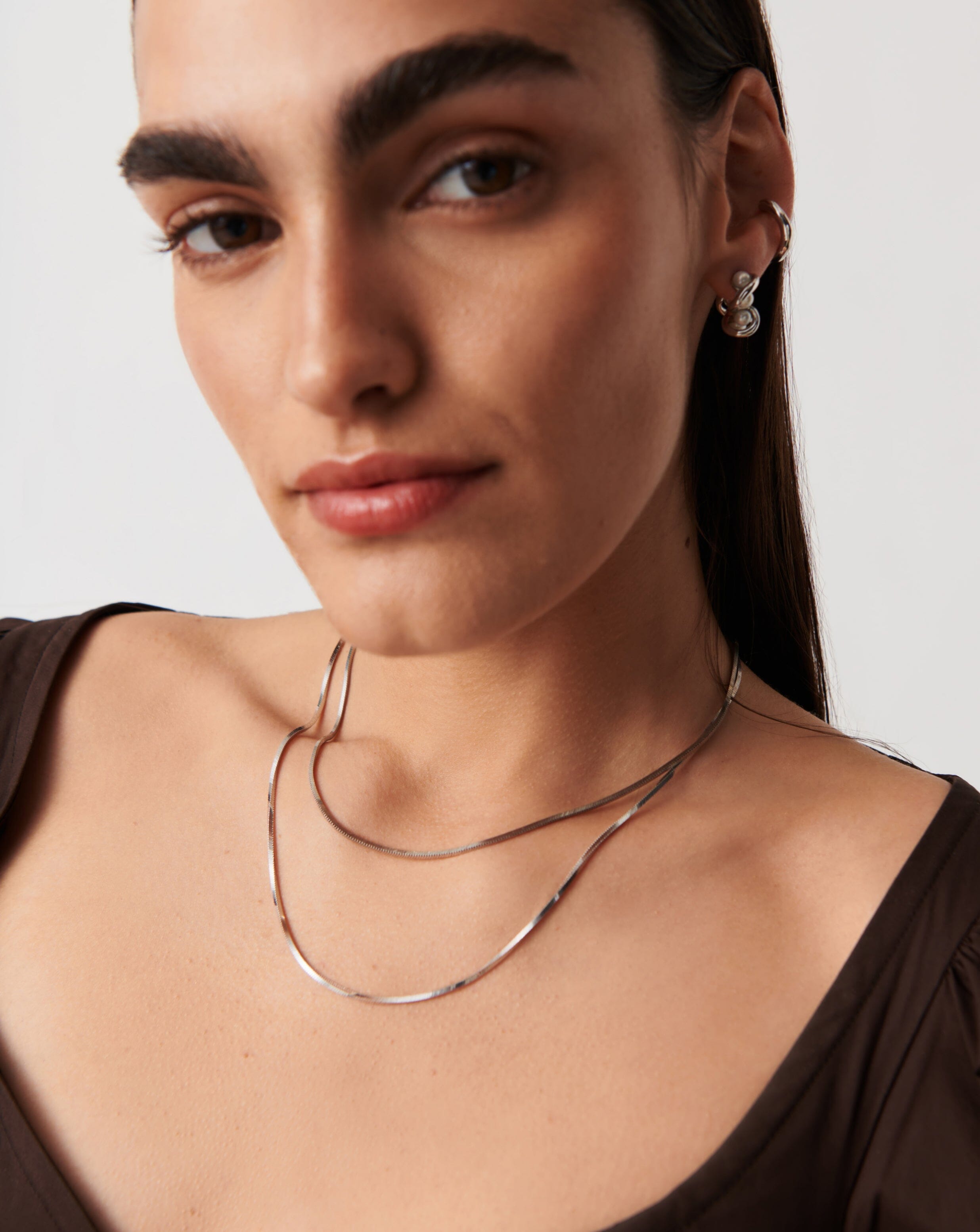 Lucy Williams Medium Square Snake Chain Necklace - Elegant Gold Plated Layering Necklace for Women, Perfect for Everyday Wear, Date Nights & Gift Giving
