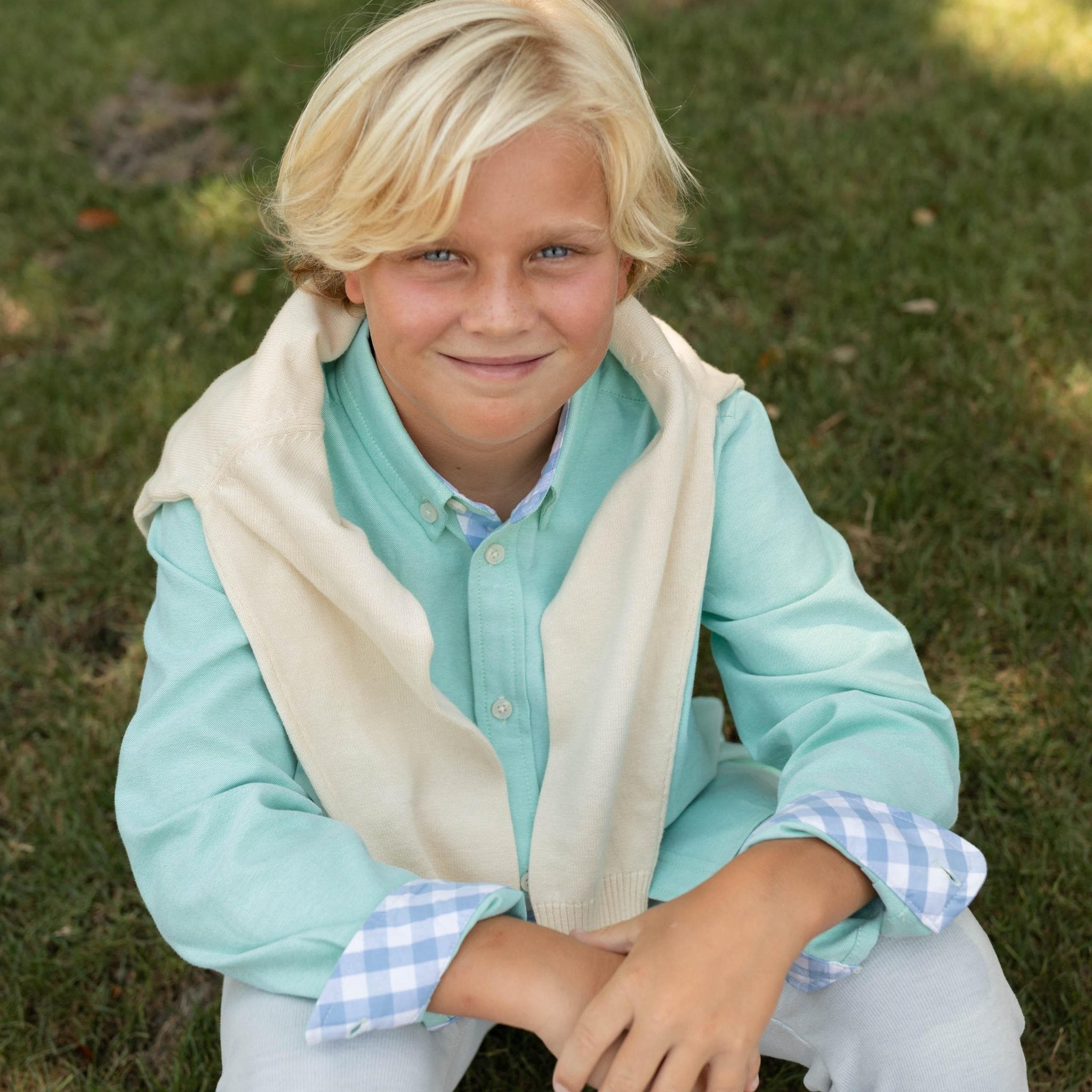 Brooks Men's Button Down Shirt in Academy Green & Blue Gingham Check - Casual Office Wear & Weekend Outfits