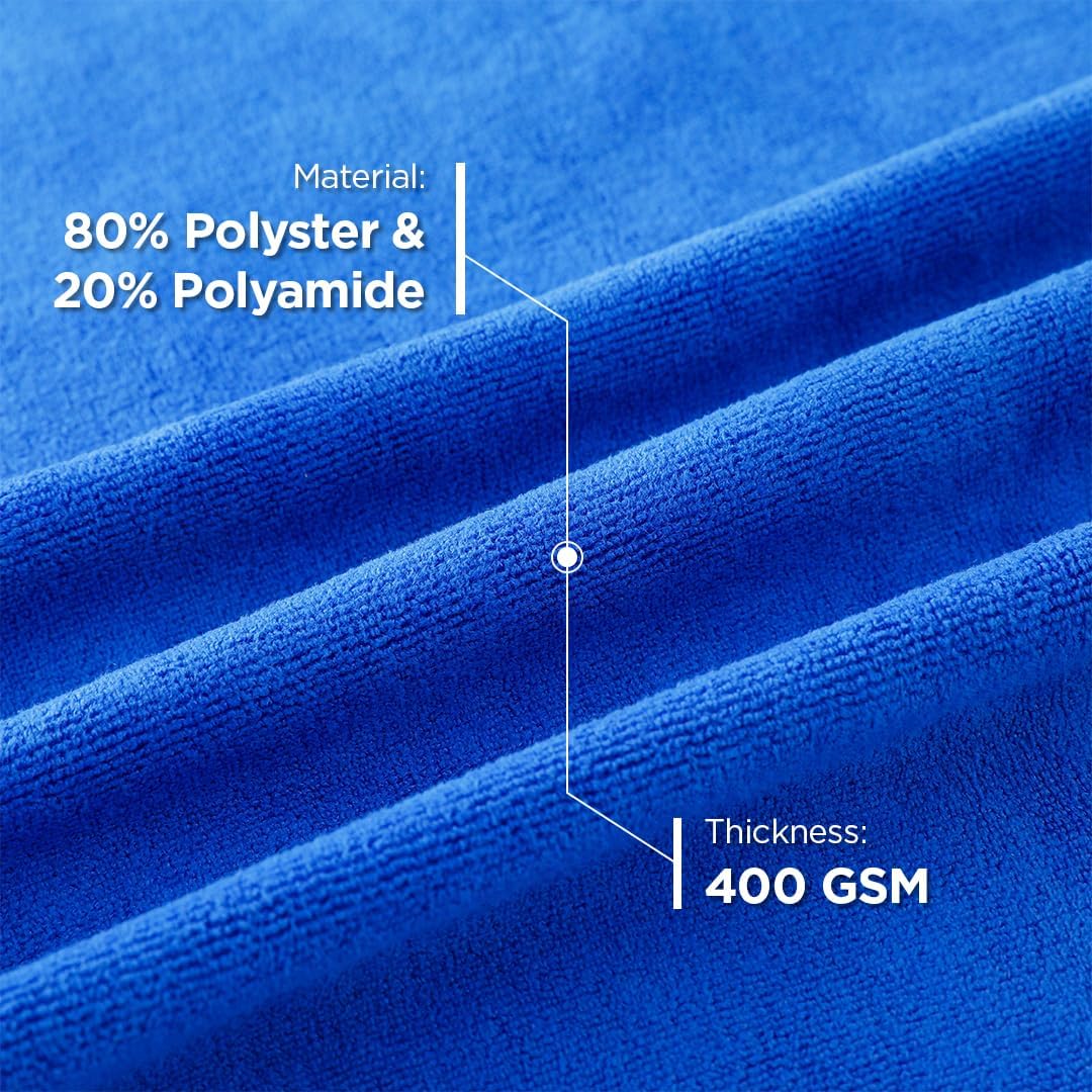 Premium Heart Home Microfiber Face Towel - 400 GSM Ultra Soft Antibacterial Hand & Hair Towel for Men (Blue) - Ideal for Gym, Travel & Skincare Routine