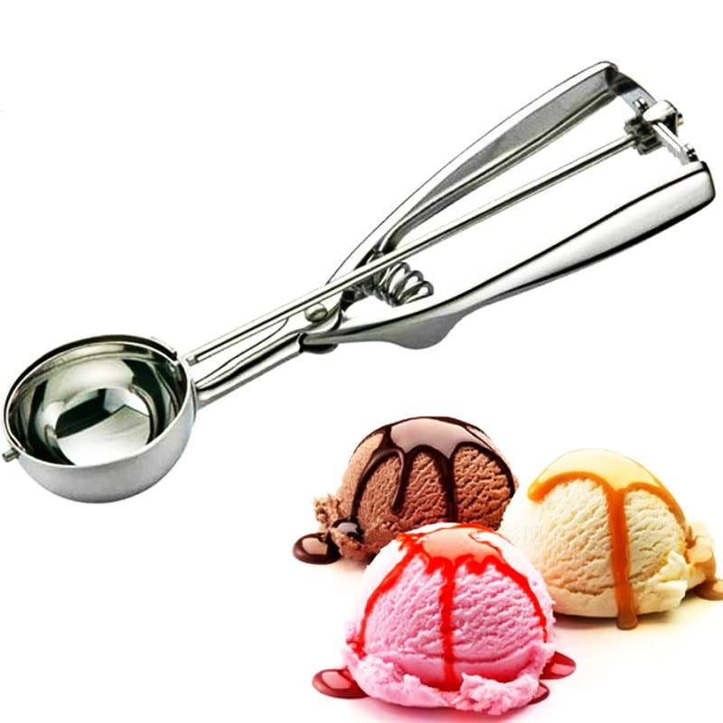 1PCS Stainless Steel Ice Cream Scoop - Durable Kitchen Utensil for Ice Cream, Mash Potatoes & Honey - Perfect for Dessert Making, Party Serving & Home Kitchen Use