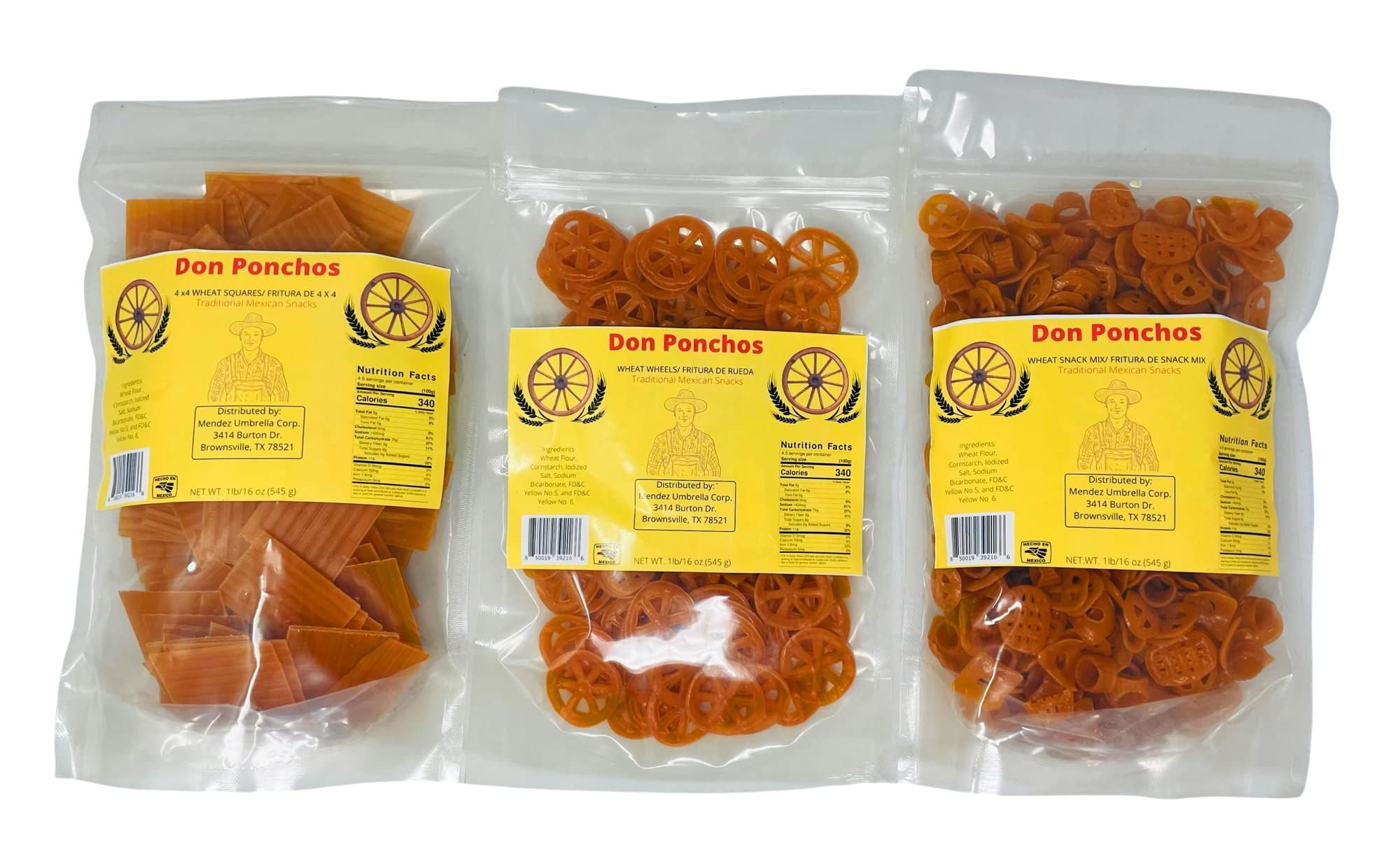 Authentic Mexican Don Ponchos Duritos Wheat Snacks - Traditional Fried Snack Mix Bundle (3 Pounds) | Perfect for Parties, Movie Nights & Mexican Cuisine Lovers