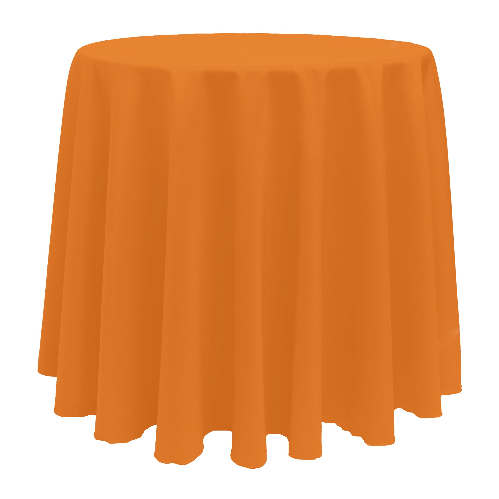 Ultimate Textile - 2 Pack 114-Inch Round Polyester Linen Tablecloth in Orange - Perfect for Dining Tables, Weddings, and Special Events