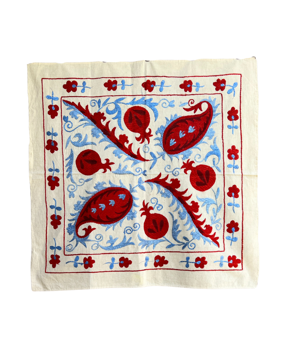 Handmade Suzani Embroidery Pillow Cover 069 - Bohemian Home Decor for Living Room, Bedroom, and Sofa