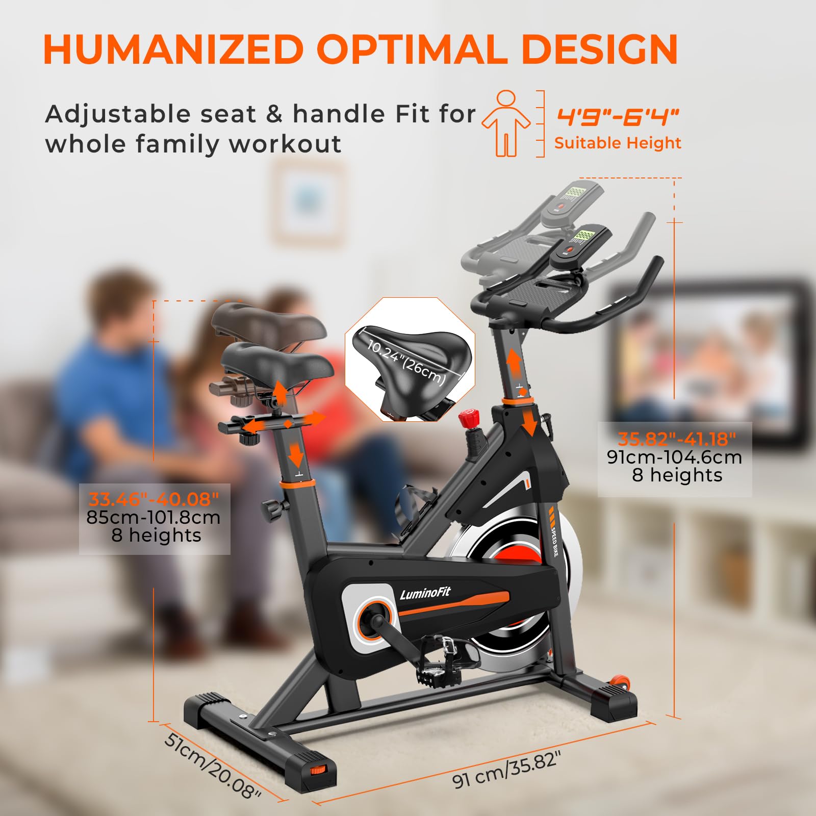 **Magnetic Resistance Exercise Bike for Home - 350lbs Weight Capacity, Silent Belt Drive, LCD Monitor & Tablet Holder - Perfect for Indoor Cycling Workouts & Home Gym Fitness**