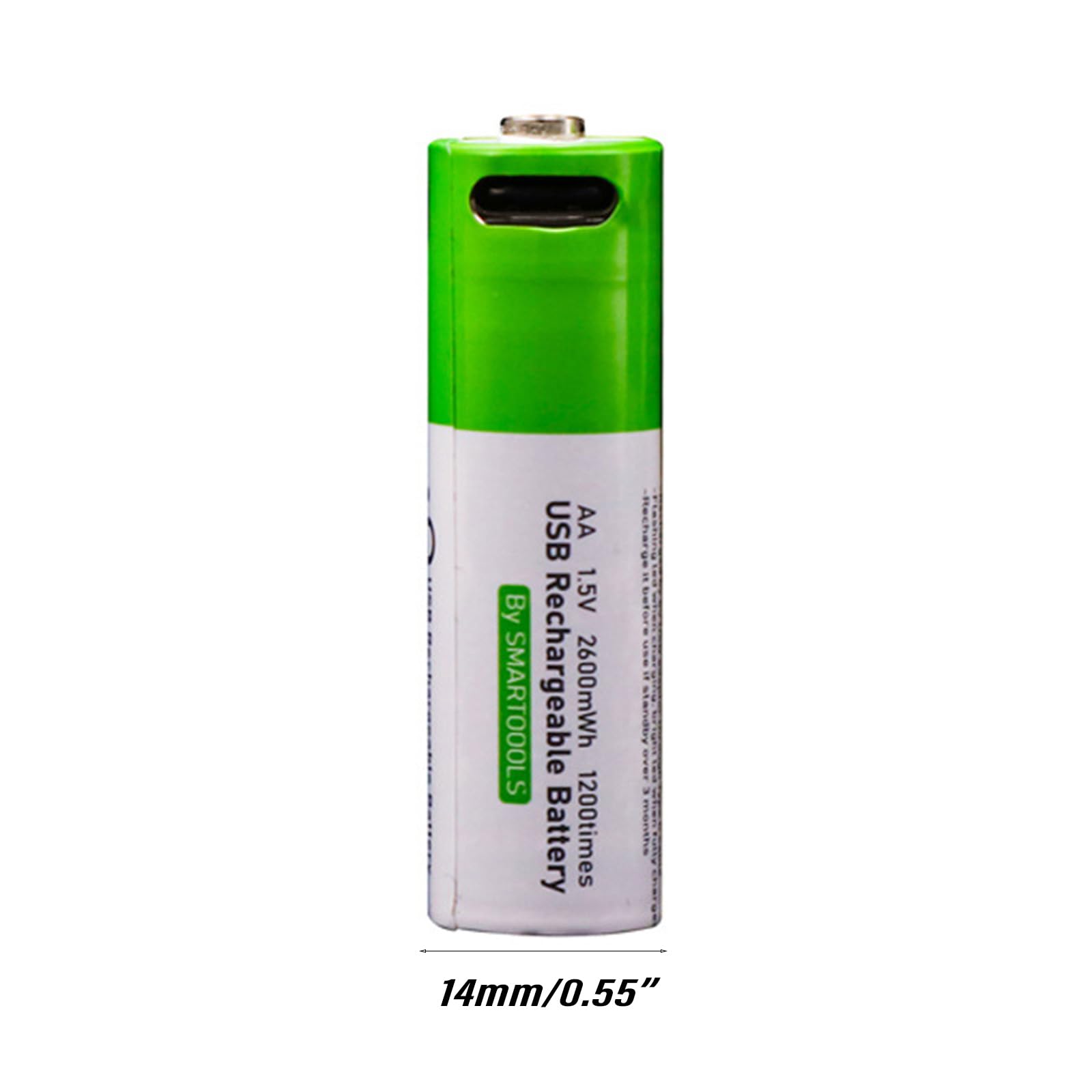 2600mAh Rechargeable AA Lithium Batteries with USB-C Charging - High Capacity Power for Electronics, Toys, Cameras & More - Long Lasting Replacement AA Batteries for Home, Office and Travel Use