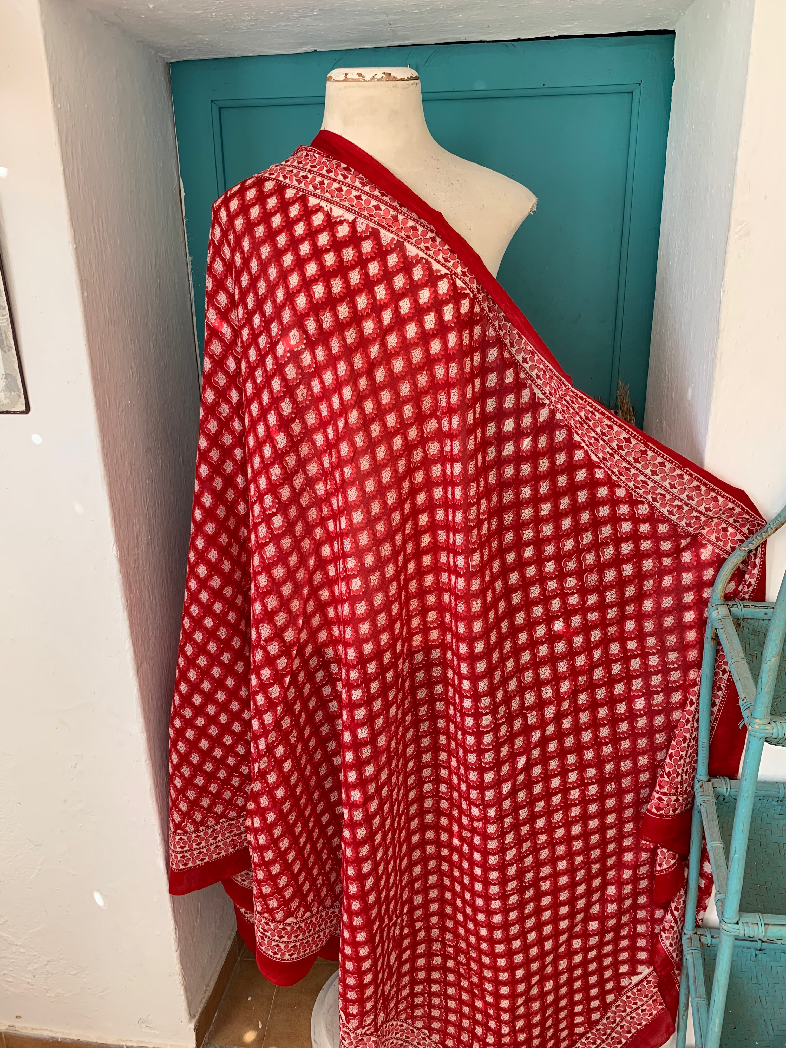 Stylish Block Print Cotton Sarong Pareo Shawl - New Collection for Beach, Pool, and Summer Fashion
