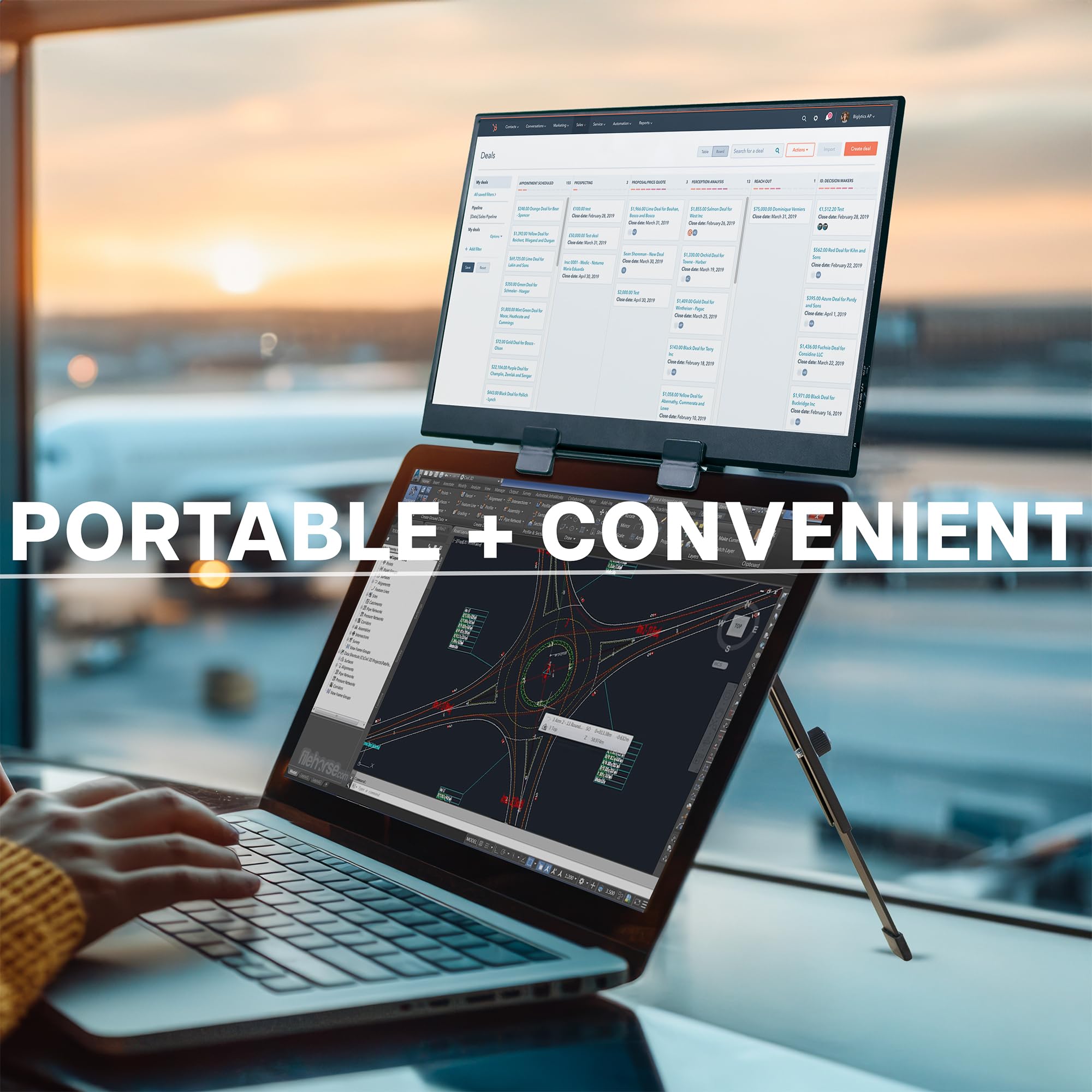 VIVO 15.6 Inch Portable Monitor for Laptop - Ultra Slim USB-C HDMI External Display with Adjustable Stand, Compatible with Laptops up to 18.5 Inches (Black) - Perfect for Work from Home, Gaming & Travel