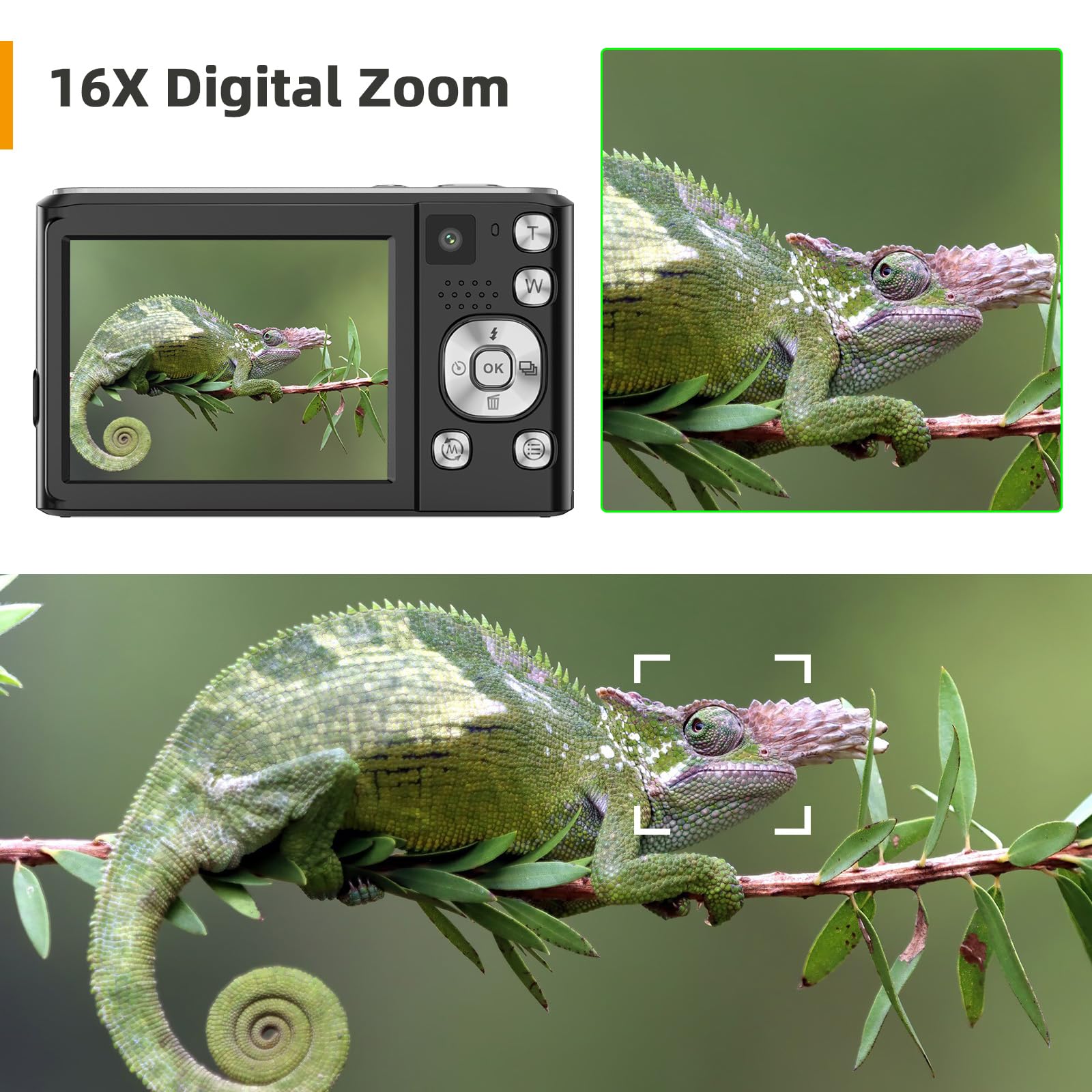 Andoer 4K 48MP Dual Lens Camera with 32GB Card - Perfect for Kids & Travel Photography