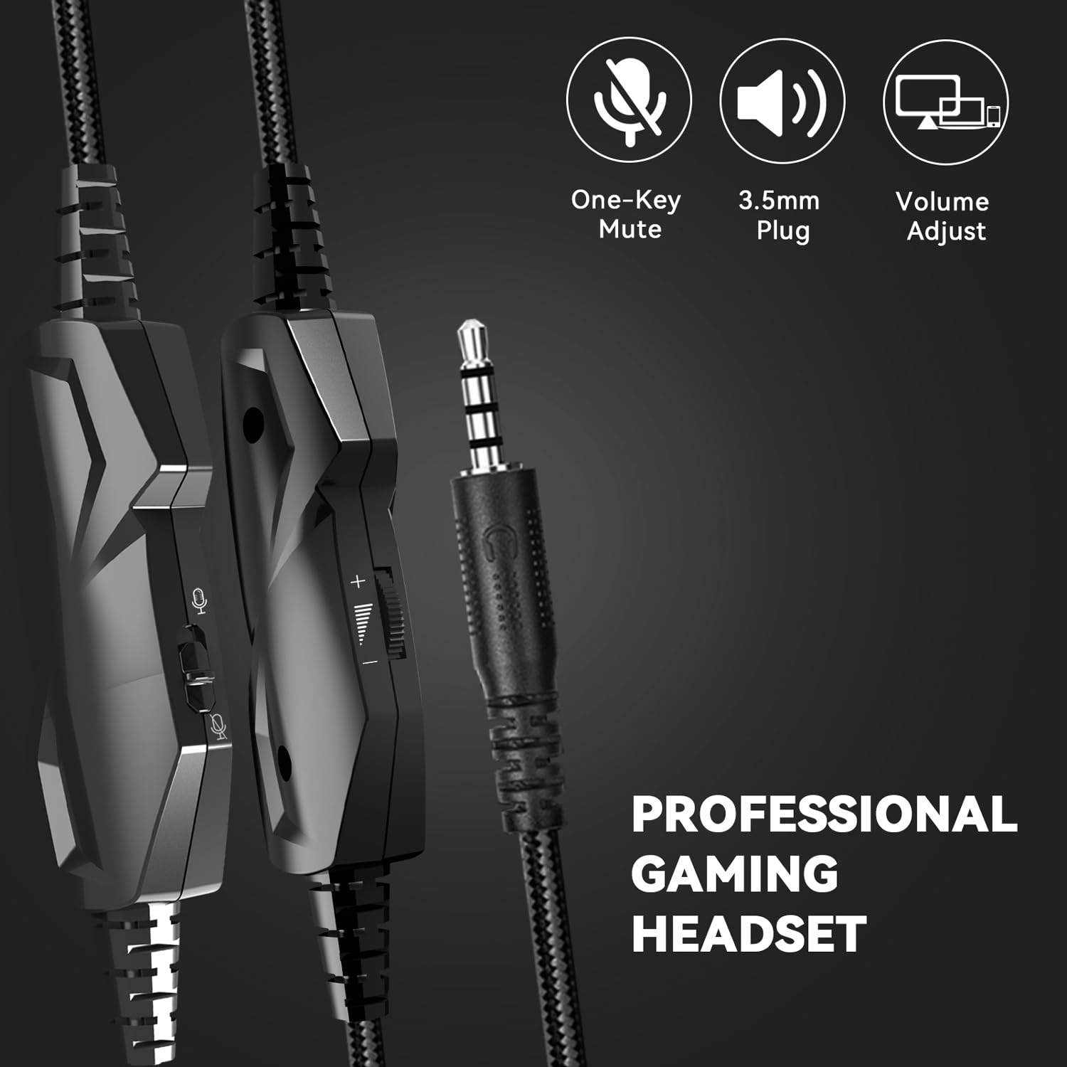 A88 Gaming Headset with Microphone - Stereo Wired Over-Ear Noise Cancelling Headphones for PC, PS5, Xbox Series X/S, PS4, Mac, Laptop & Nintendo Switch - Perfect for Online Gaming, Streaming & Video Calls (White)
