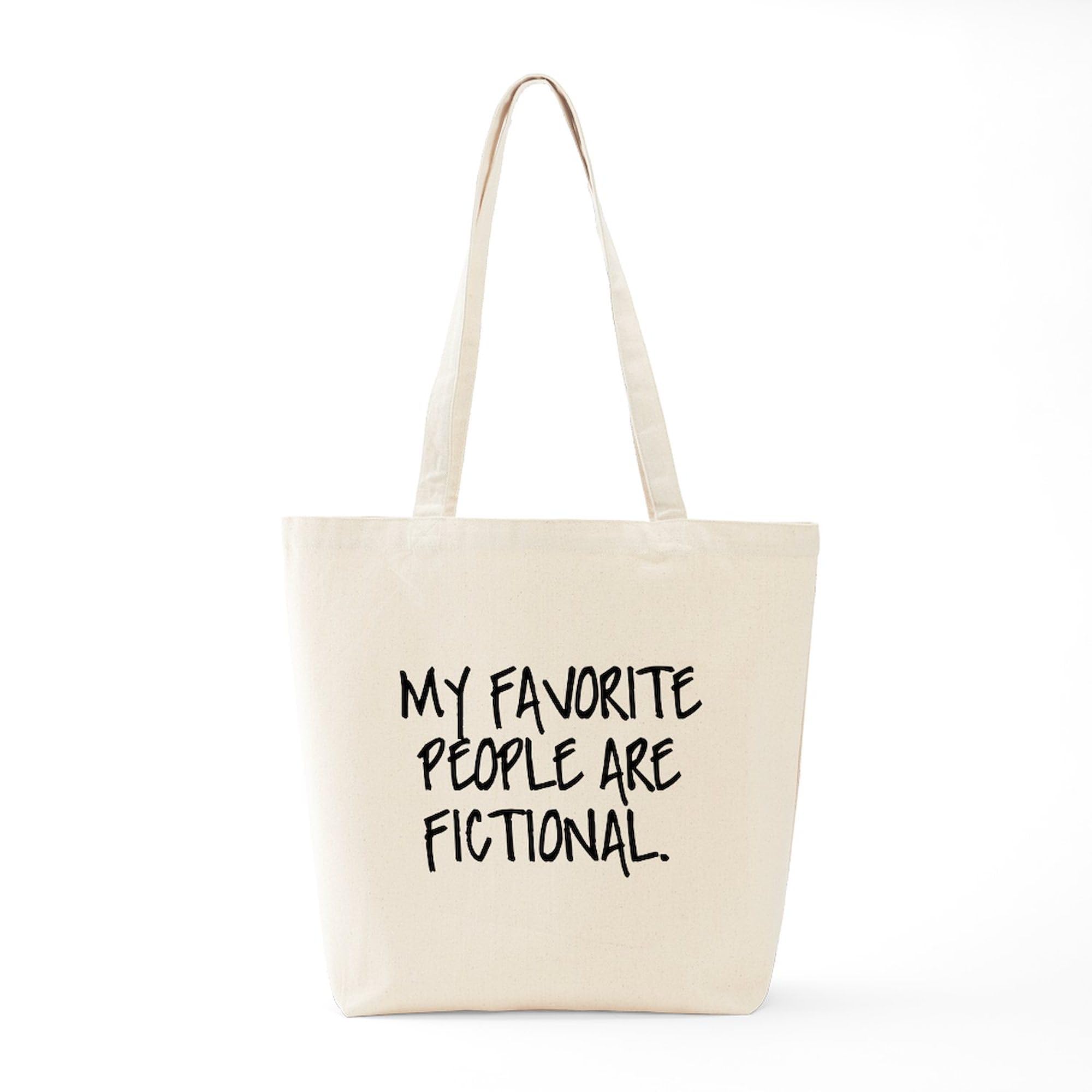 My Favorite People Are Fictional - Natural Canvas Reusable Tote Bag for Shopping, Books & Everyday Use | Eco-Friendly Cotton Grocery Bag for Book Lovers & Fiction Fans