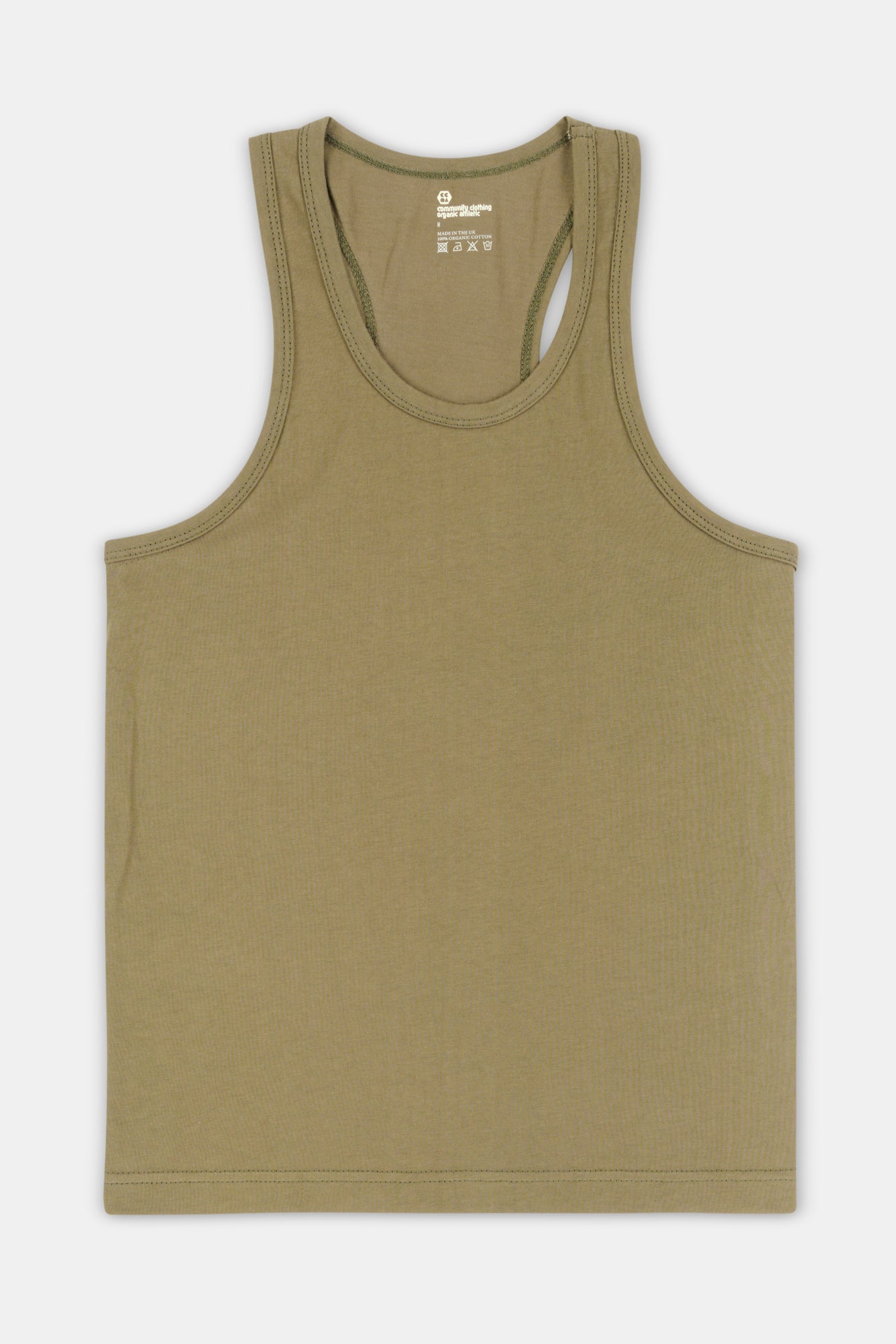 Eco-Friendly Women's Racerback Tank Top - Plastic-Free Olive Green for Yoga, Running & Gym Workouts