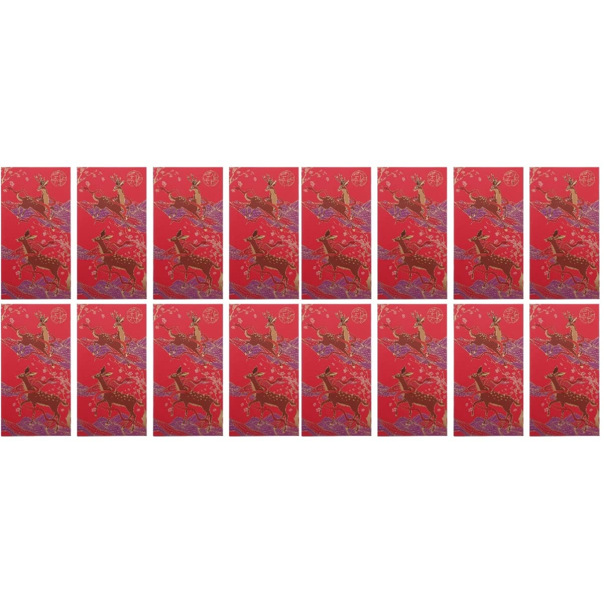 Operitacx 16 Pcs Chinese New Year Red Envelopes - Traditional Hong Bao Money Packets for Lunar New Year Gifts, Wedding Favors & Birthday Celebrations