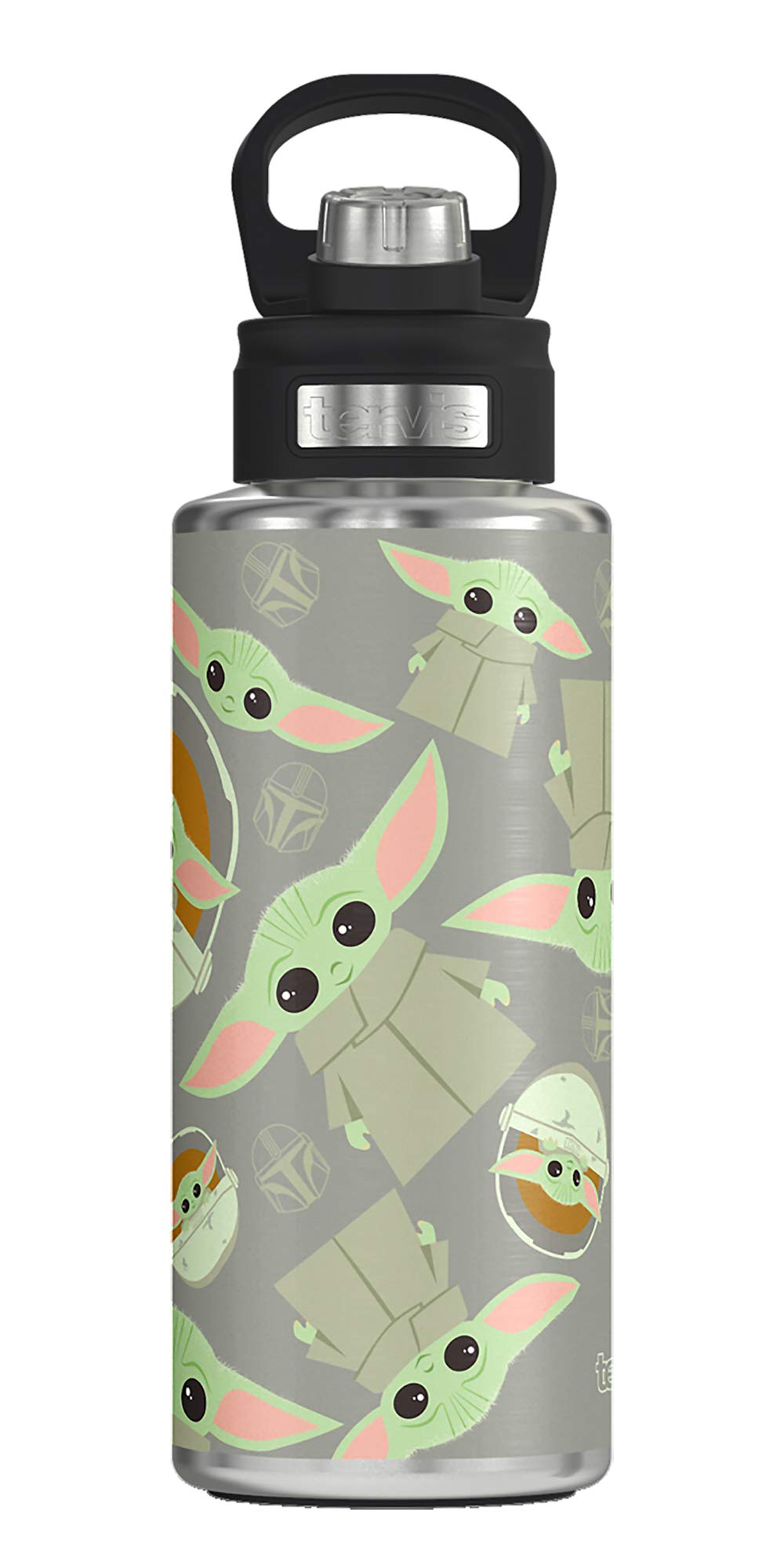 Tervis Star Wars The Mandalorian Child Pattern 32 oz Stainless Steel Water Bottle - Leakproof & Insulated for School, Gym, Outdoor Adventures
