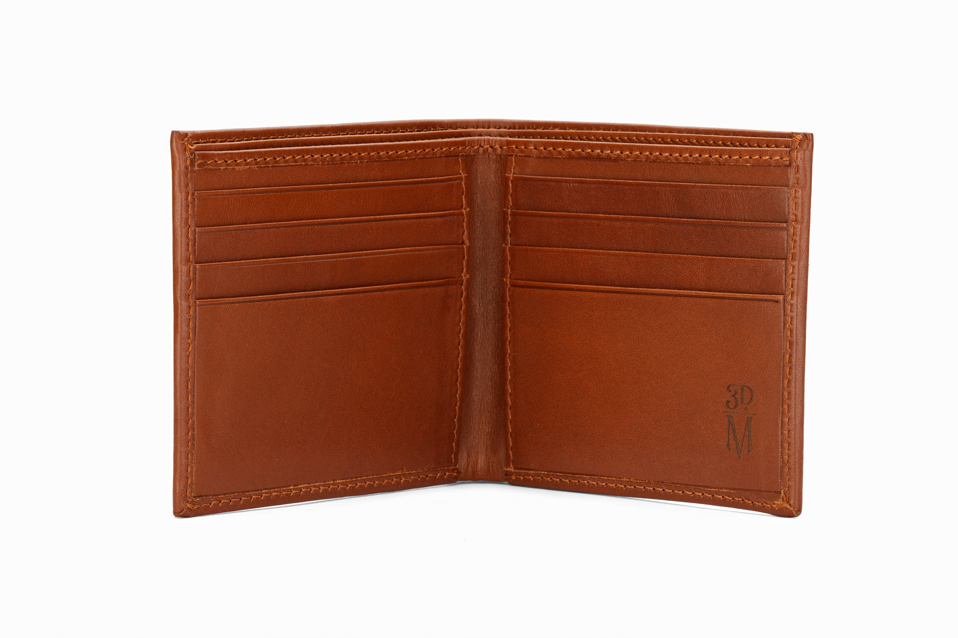 Slim Leather Wallet for Men - Medium Brown Genuine Leather - RFID Blocking - Minimalist Bifold Wallet for Everyday Carry & Travel