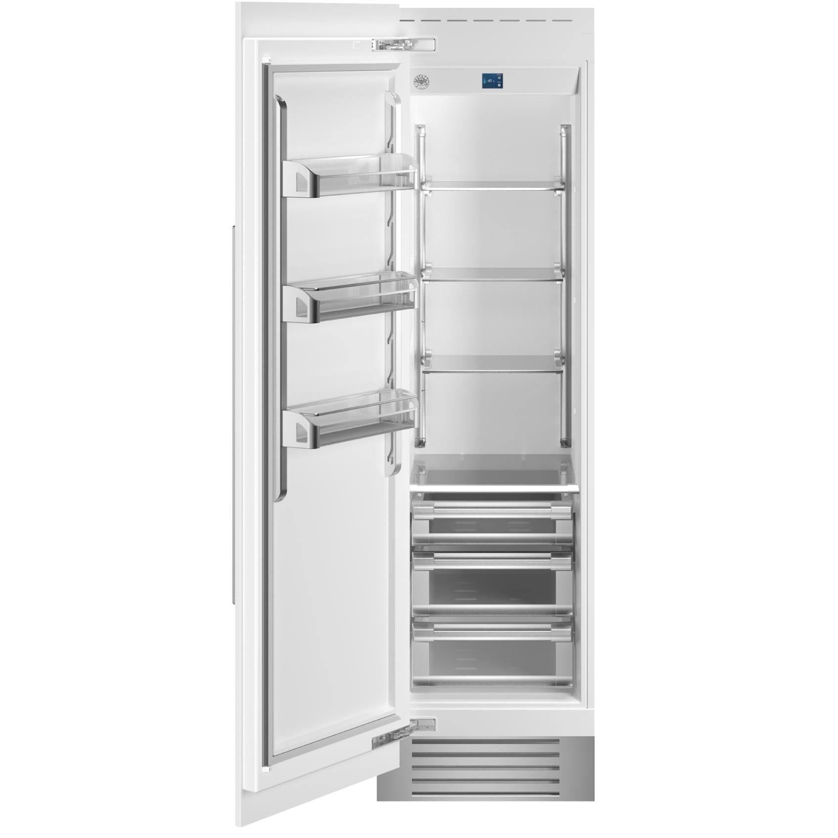 Bertazzoni 24 Inch Built-In All Refrigerator - 13.0 cu.ft Capacity, LED Lighting, Stainless Steel (REF24RCPIXL/23) - Perfect for Modern Kitchens & Open-Concept Living Spaces