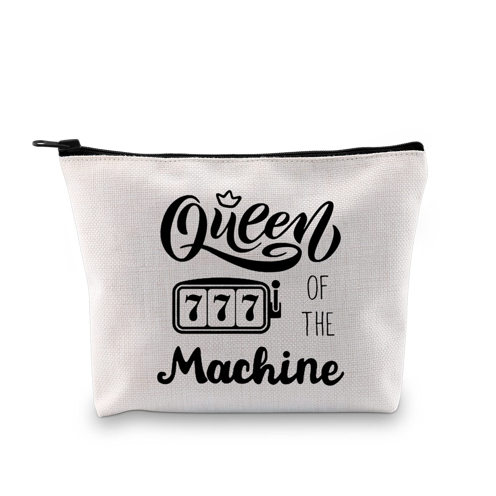 GJTIM Queen Of The Machine Slot Themed Zipper Pouch - Lucky Gambling Makeup Bag for Casino Lovers - Perfect Gift for Gamblers, Bingo & Poker Players - Great for Casino Nights, Travel & Cosmetics Storage
